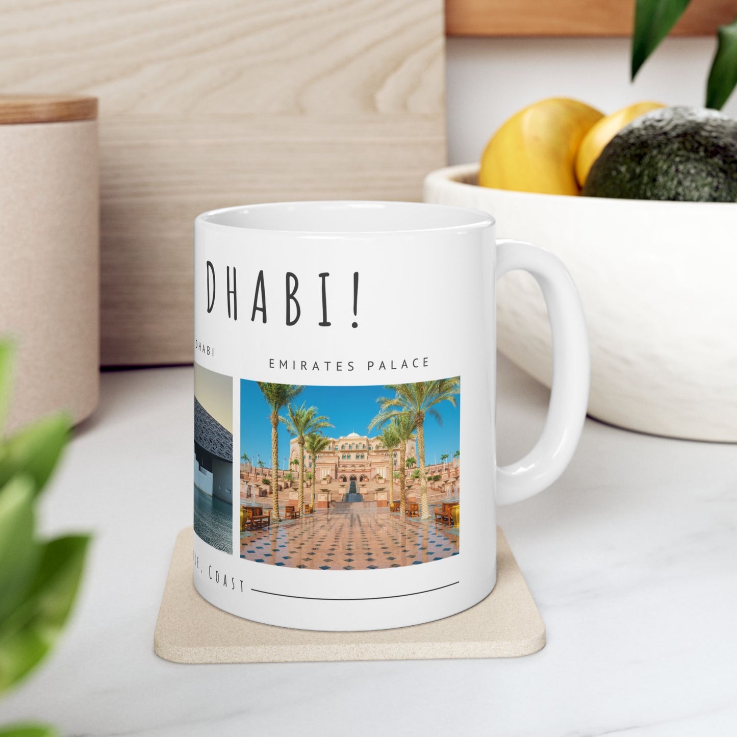 Hello Abu Dhabi! Ceramic Mug - 11oz & 15oz Coffee Cup with Scenic Design - 12097