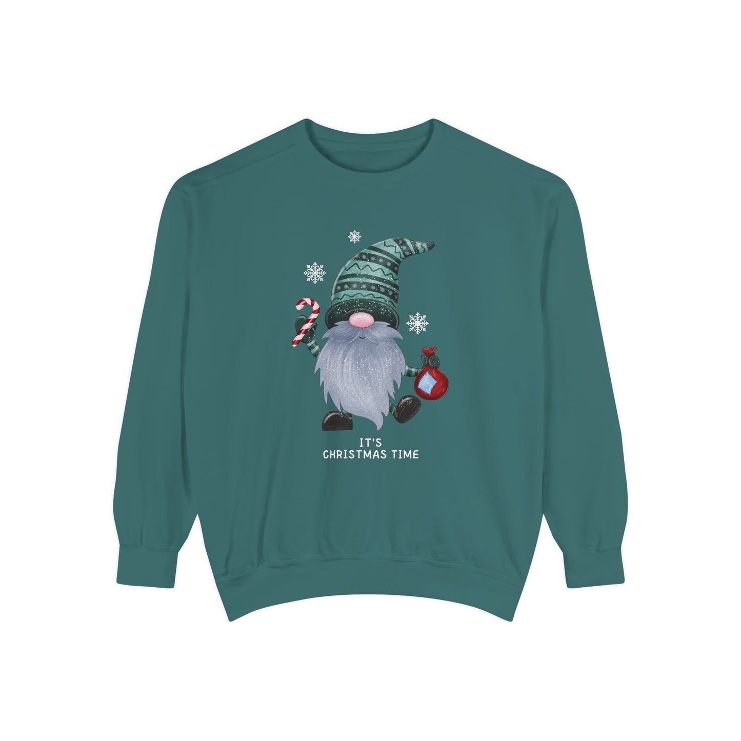 Gnome, It's Christmas Time - Unisex Garment Dyed Sweatshirt - 10507