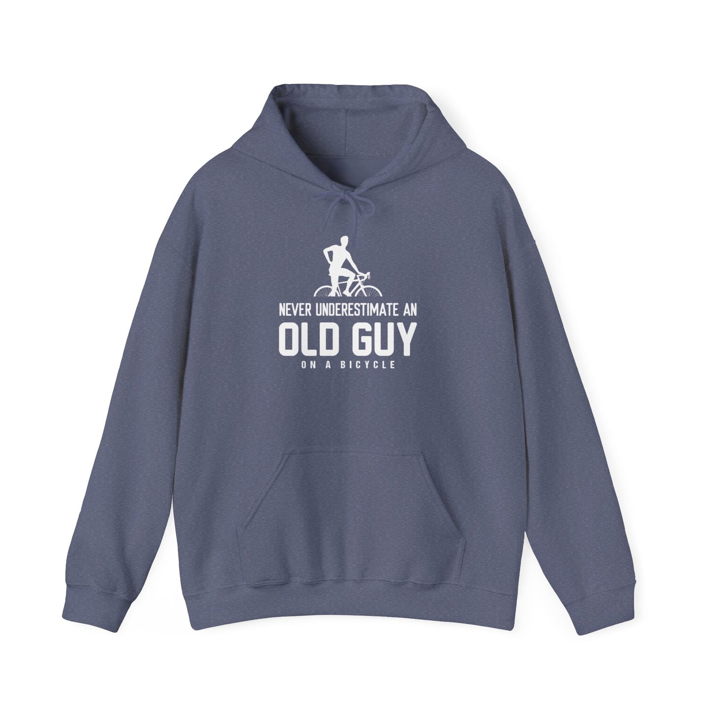 Never Underestimate An Old Guy On A Bicycle - Unisex Heavy Blend™ Hooded Sweatshirt