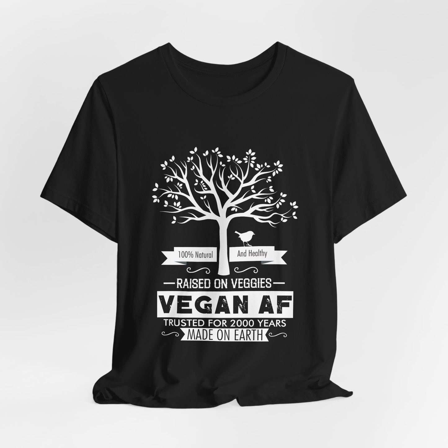 Vegan: 100% Natural And Healthy, Raised By Veggies - Unisex Jersey Short Sleeve Tee - 12396