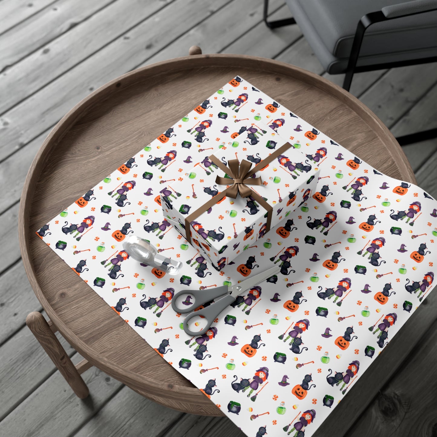 Halloween Girl with a Black Cat - Gift Wrap Papers - 13987