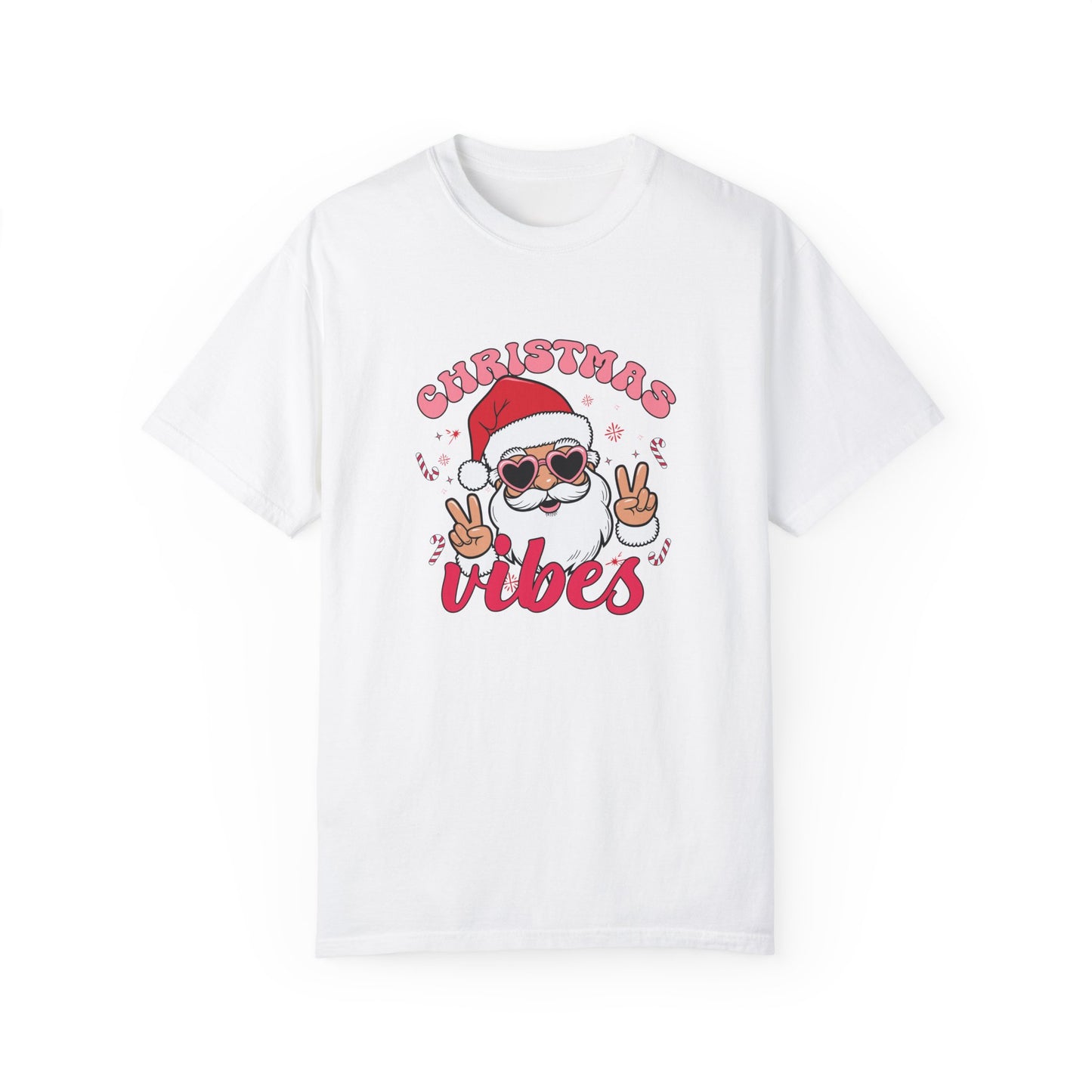 Santa, Christmas Vibes - Unisex Garment-Dyed T-shirt