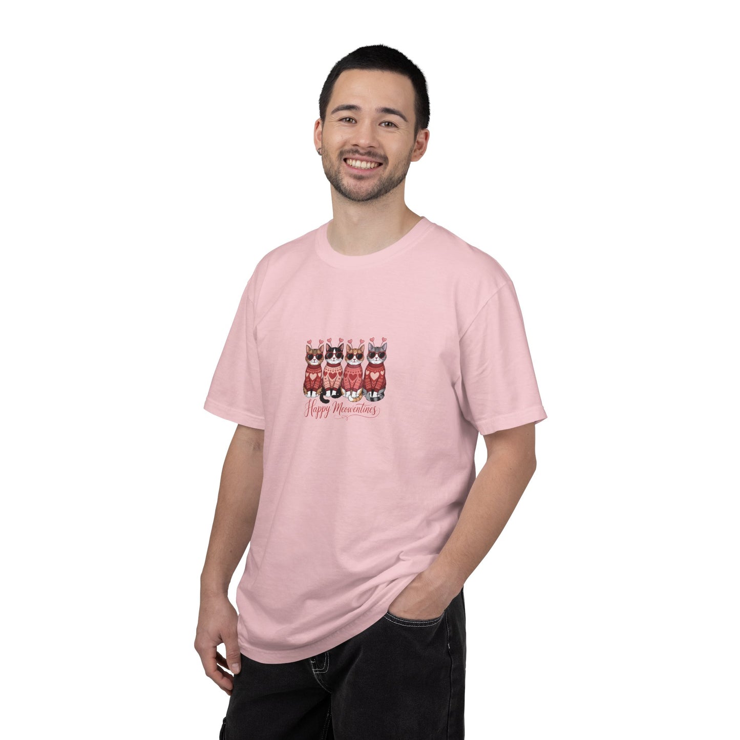 Happy Meowentine’s Cat T-Shirt – Valentine Gift for Cat Lovers - 14742
