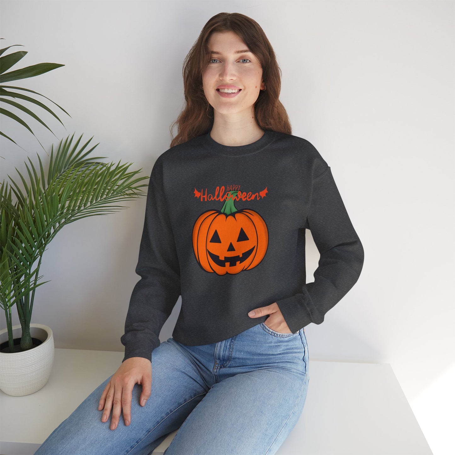 Happy Halloween, Big Pumpkin - Unisex Heavy Blend™ Crewneck Sweatshirt