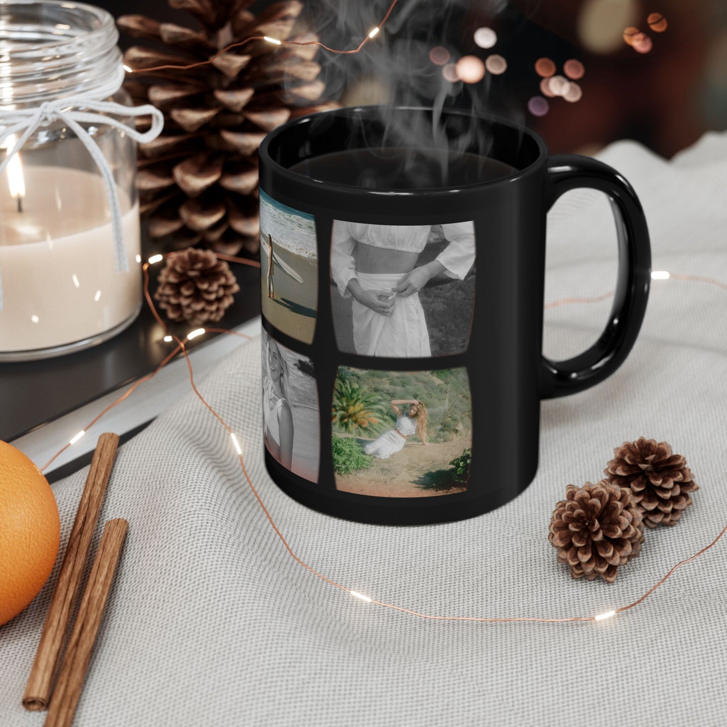 Girlfriend's Photos, Customizable - Black Mug (11oz, 15oz) - 10881