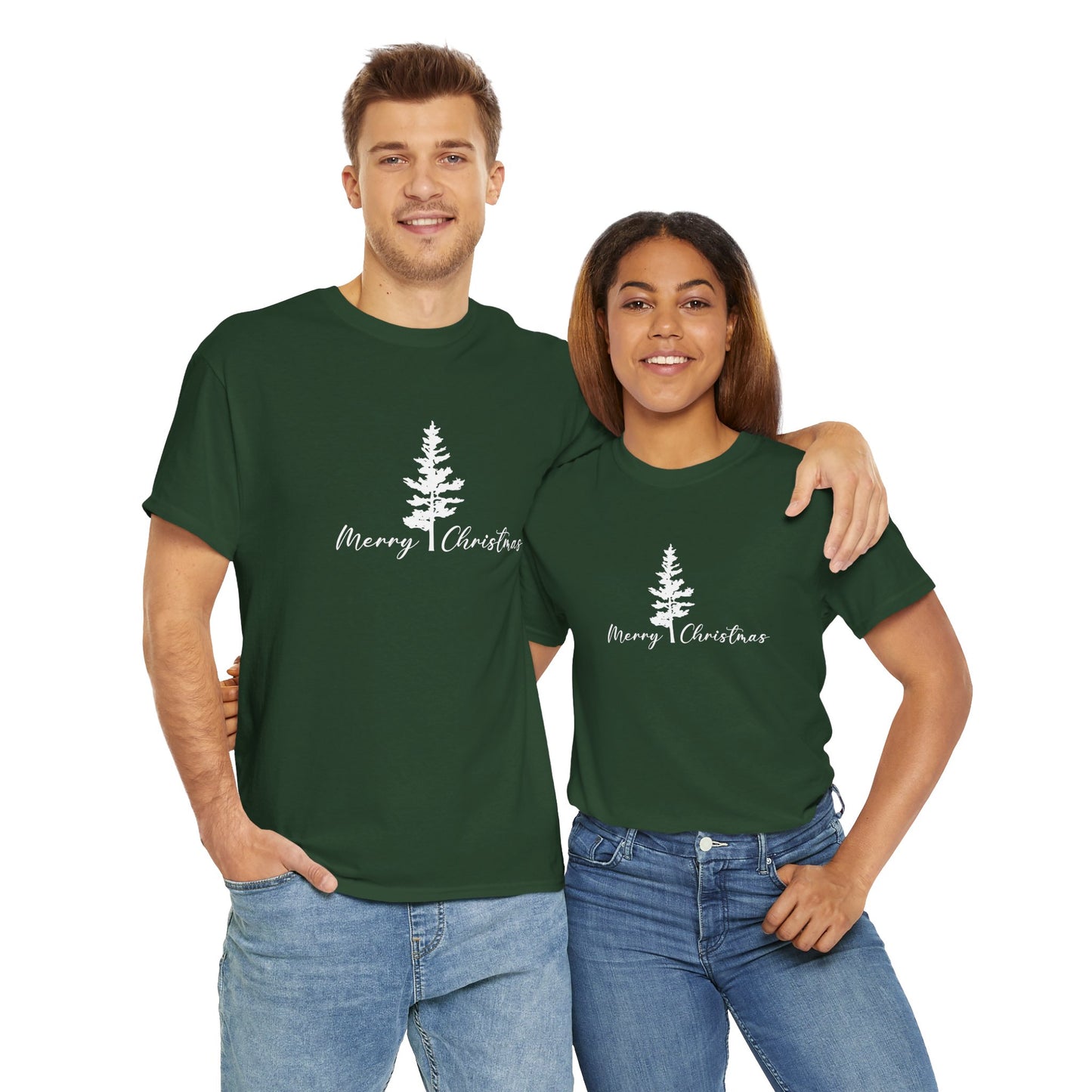 Tree, Merry Christmas - Unisex Heavy Cotton Tee - 10405