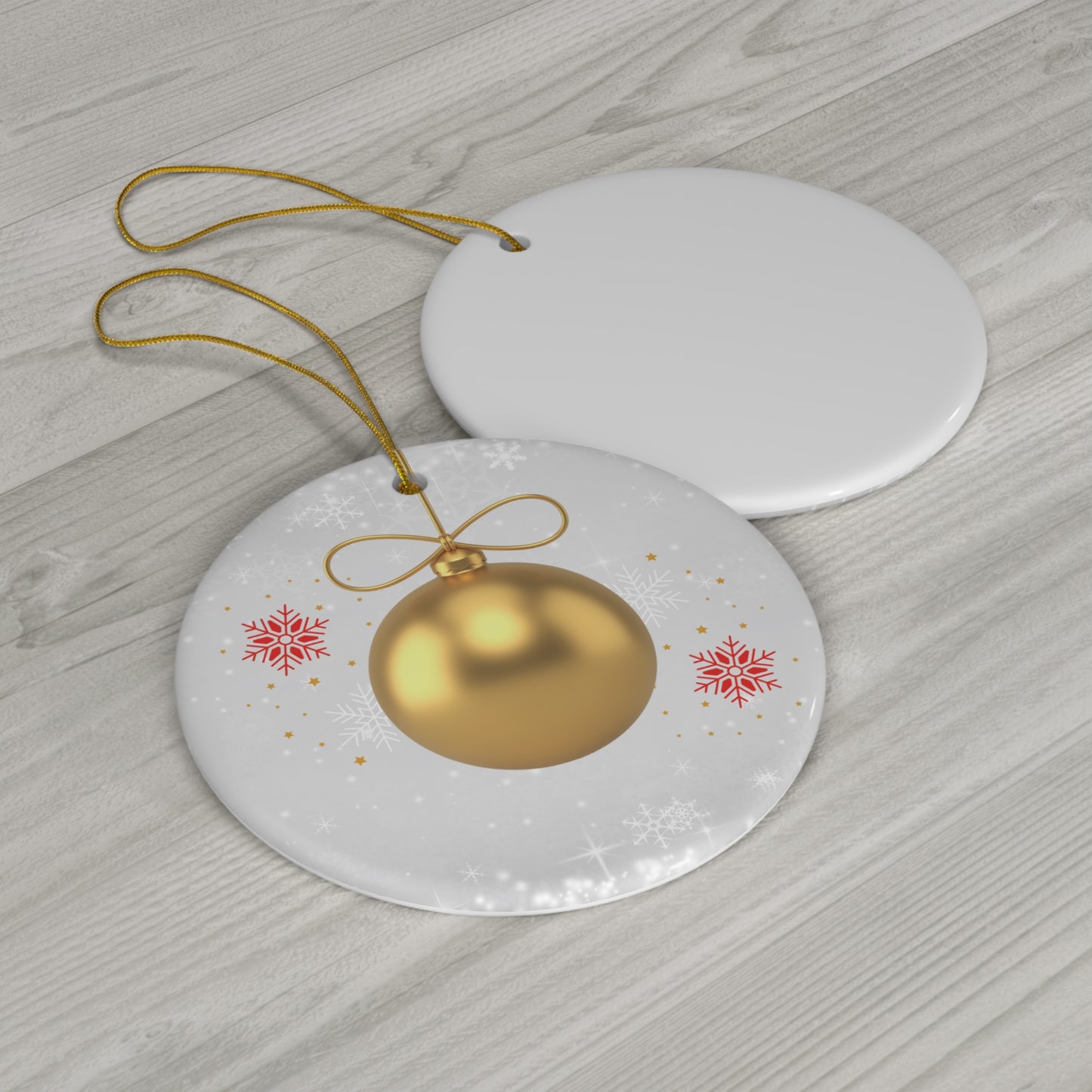 Gleaming Gold - Ceramic Ornament, 4 Shapes