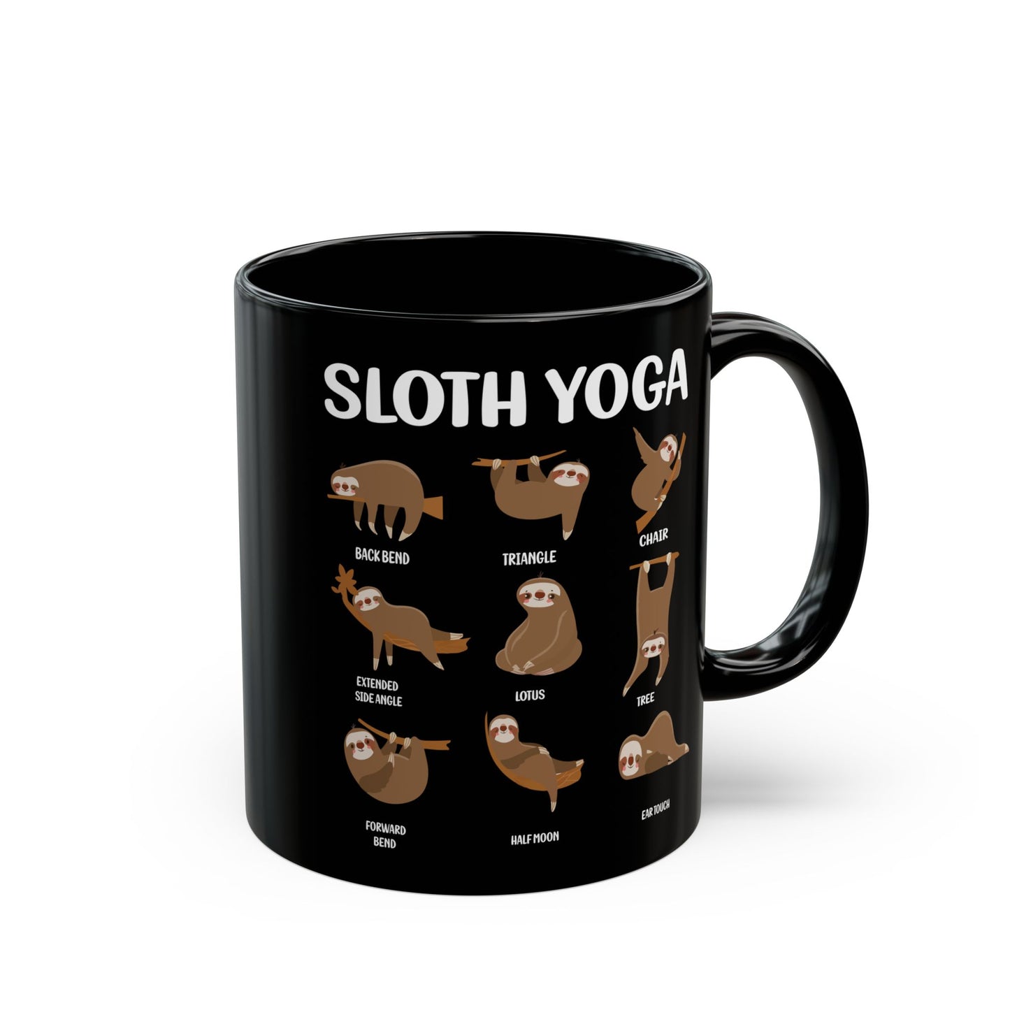 Sloth Yoga Mug, Fun Sloth Yoga Design Mug, Gift for Sloth Lovers - 13153