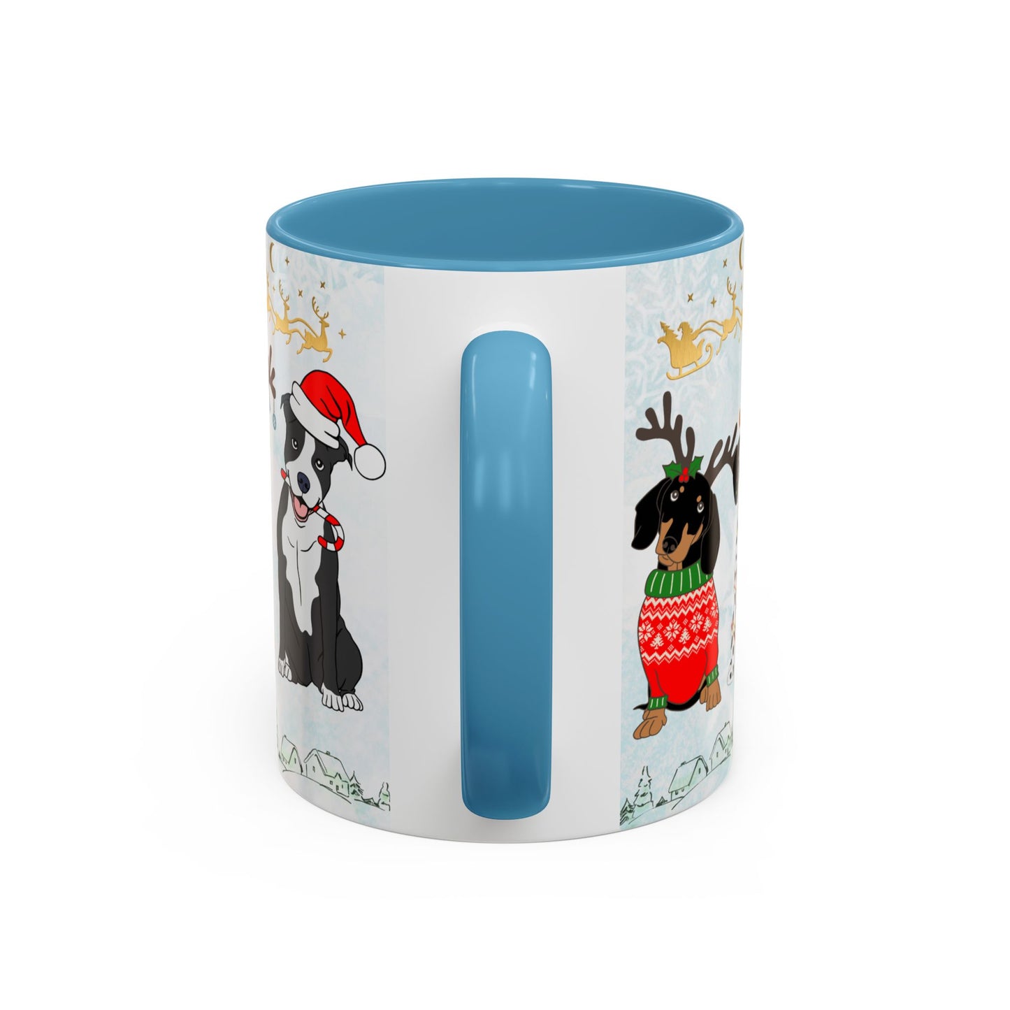 Merry Christmas Dogs - Accent Coffee Mug (11, 15oz)