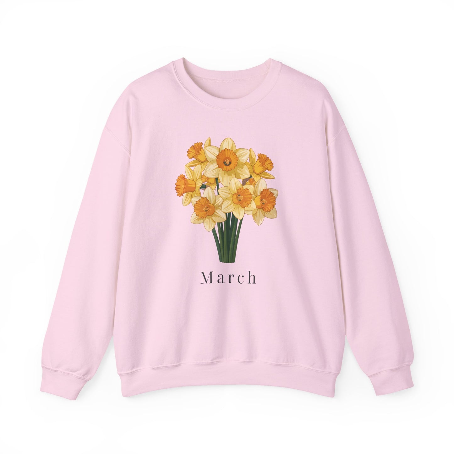March Birth Flower Daffodil Bouquet Sweatshirt – Floral Birthday Gift Crewneck - 14823