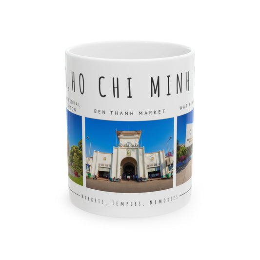 Hello, Ho Chi Minh City Ceramic Mug - Explore Markets, Temples & Memories - 11oz & 15oz Options - 12091