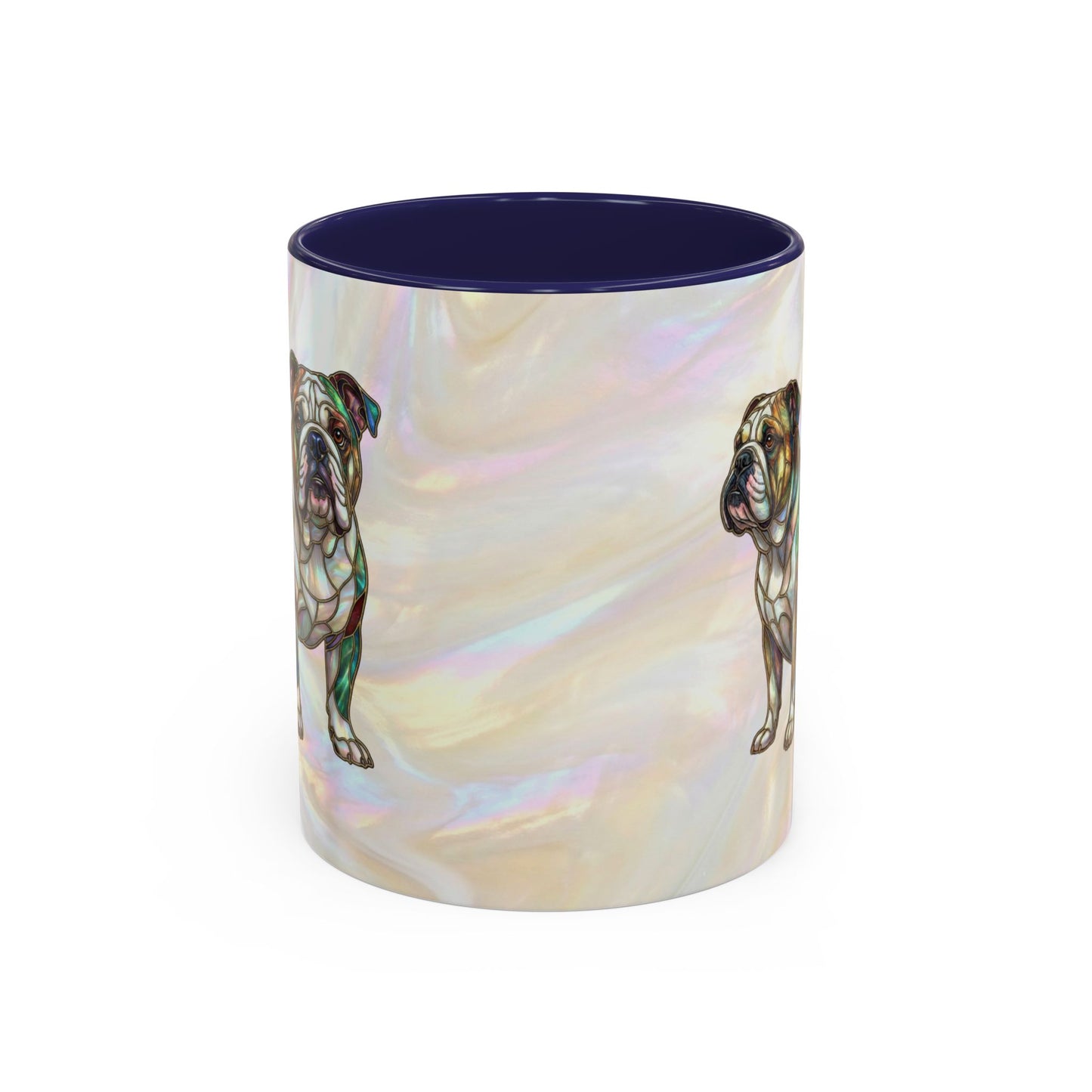 English Bulldog Accent Coffee Mug -Stained Glass Style (11/15oz) - 14630
