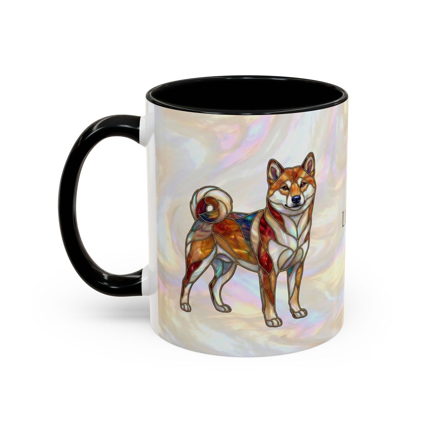 Shiba Inu Accent Coffee Mug – Stained Glass Design 11/15oz - 14646