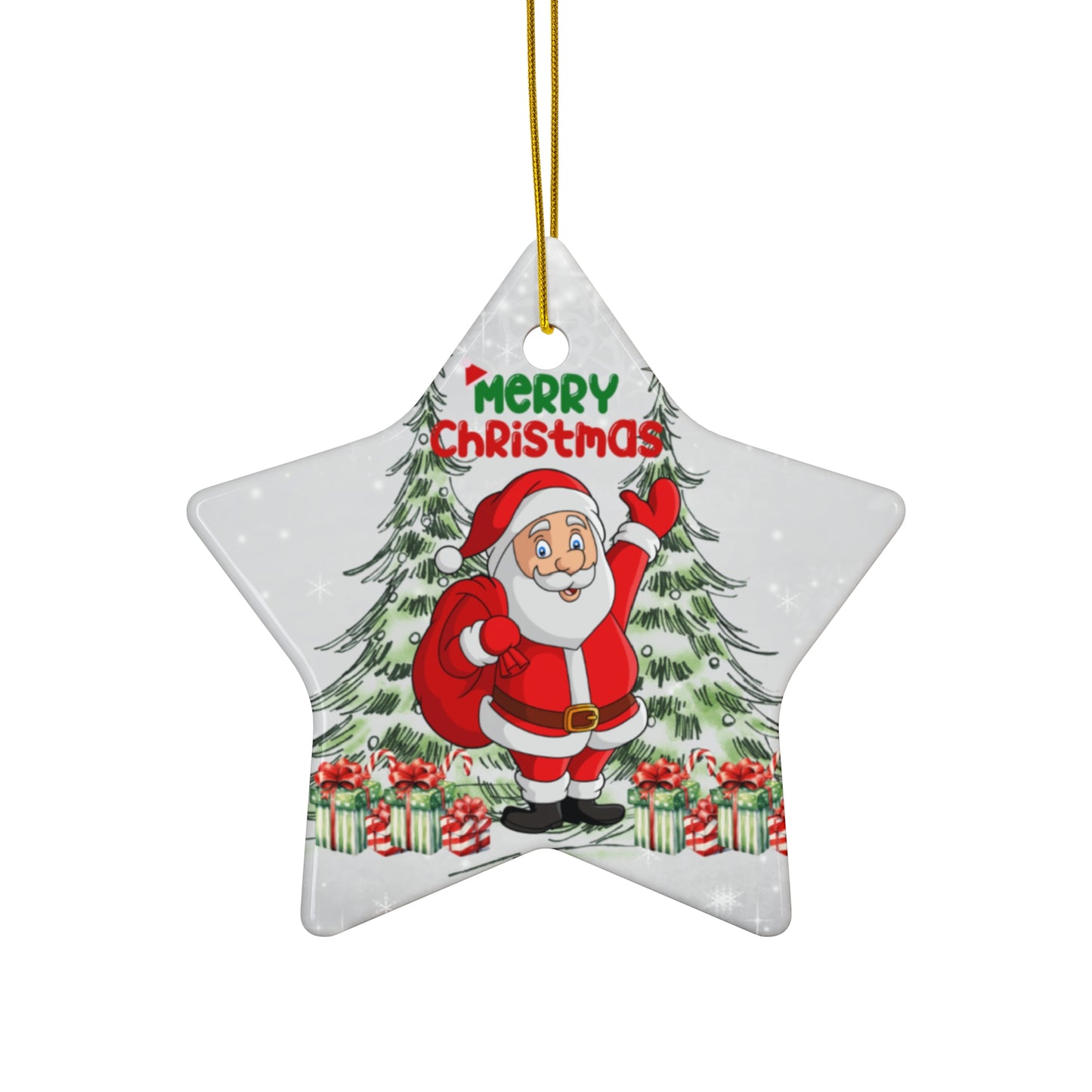 Santa - Ceramic Ornament, 4 Shapes