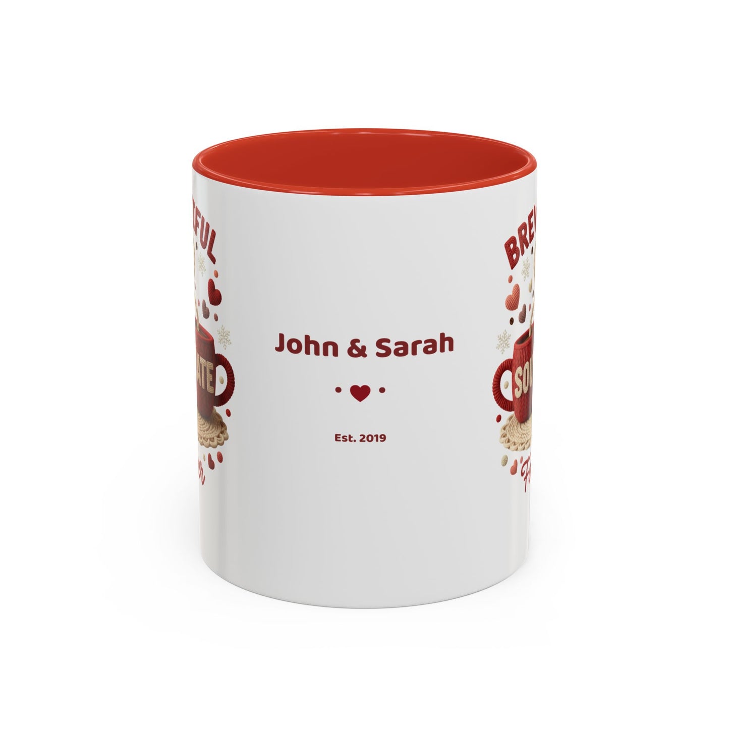 Brew-tiful Soulmates Forever Personalized Mug — Custom Names & Established Date (11oz / 15oz) - 14746