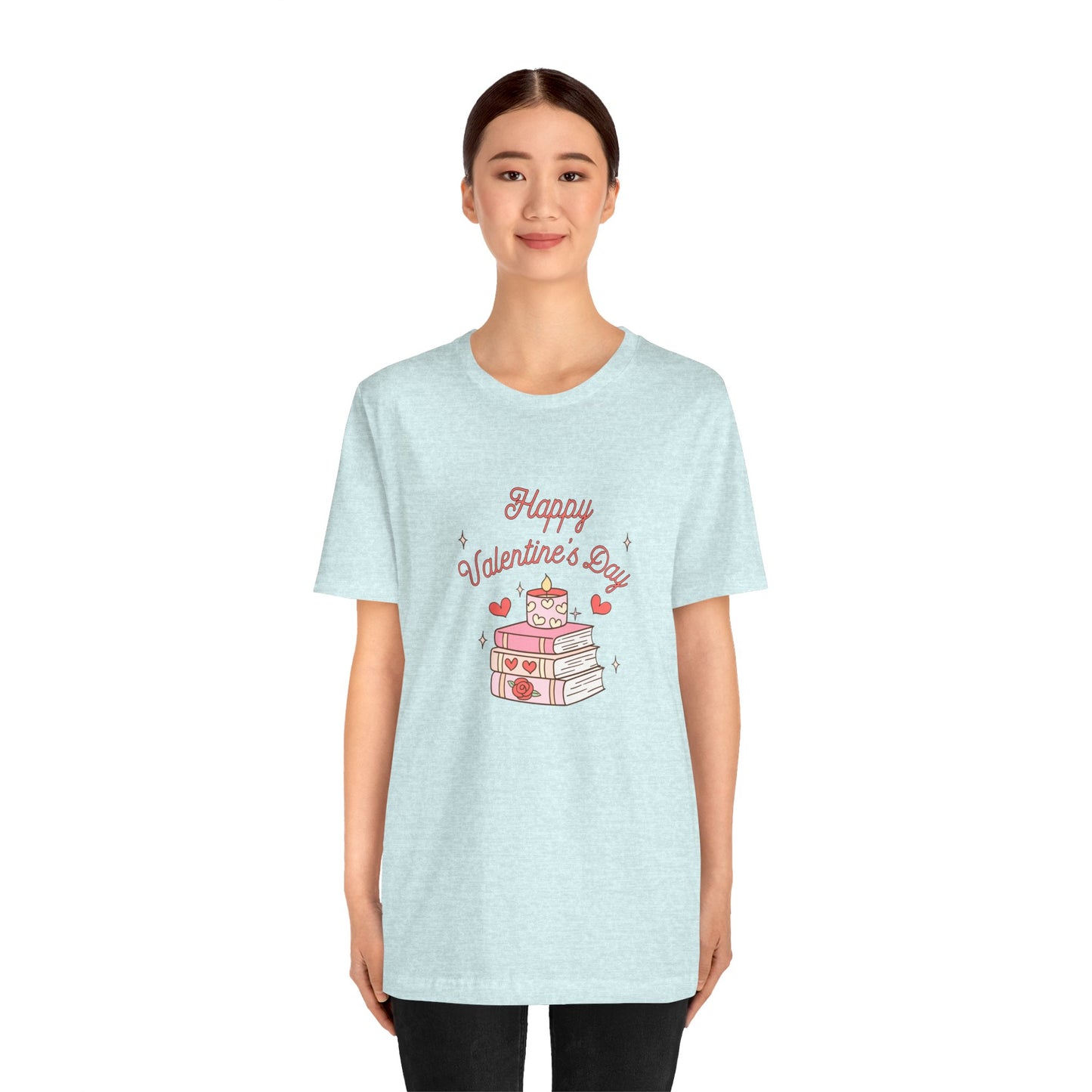 Books, Happy Valentine's Day - Unisex Jersey Short Sleeve Tee - 11572