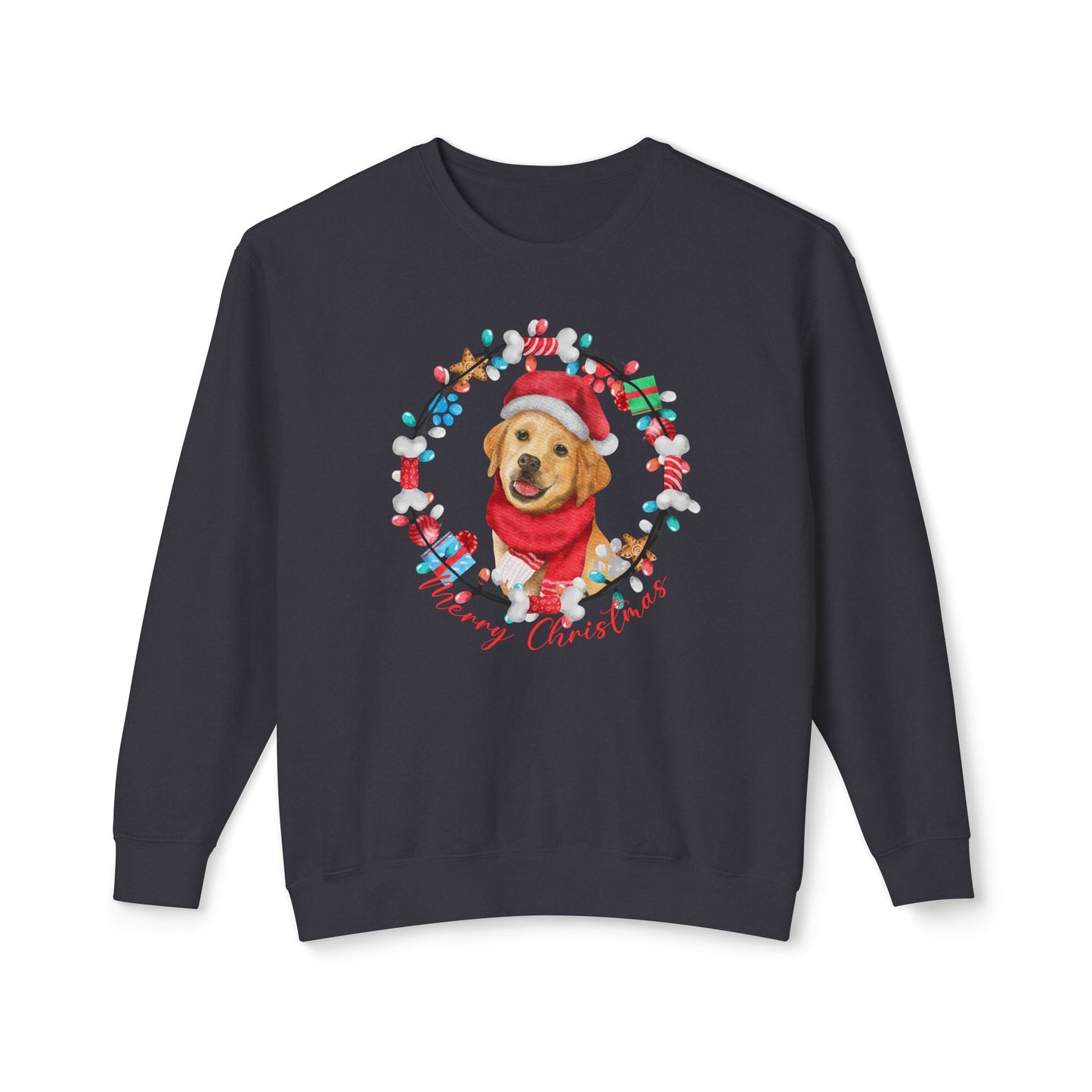 Christmas Dog - Unisex Lightweight Crewneck Sweatshirt - 10309