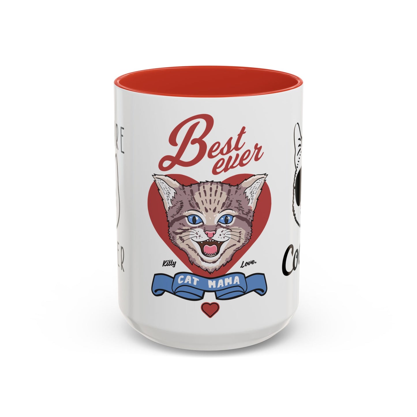 Best Ever Cat Mama - Accent Coffee Mug (11, 15oz)