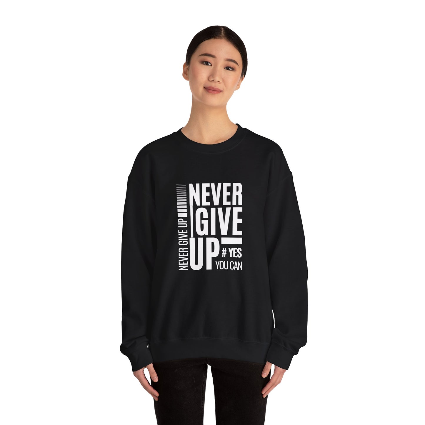 Never Give Up, Yes You Can - Unisex Heavy Blend™ Crewneck Sweatshirt