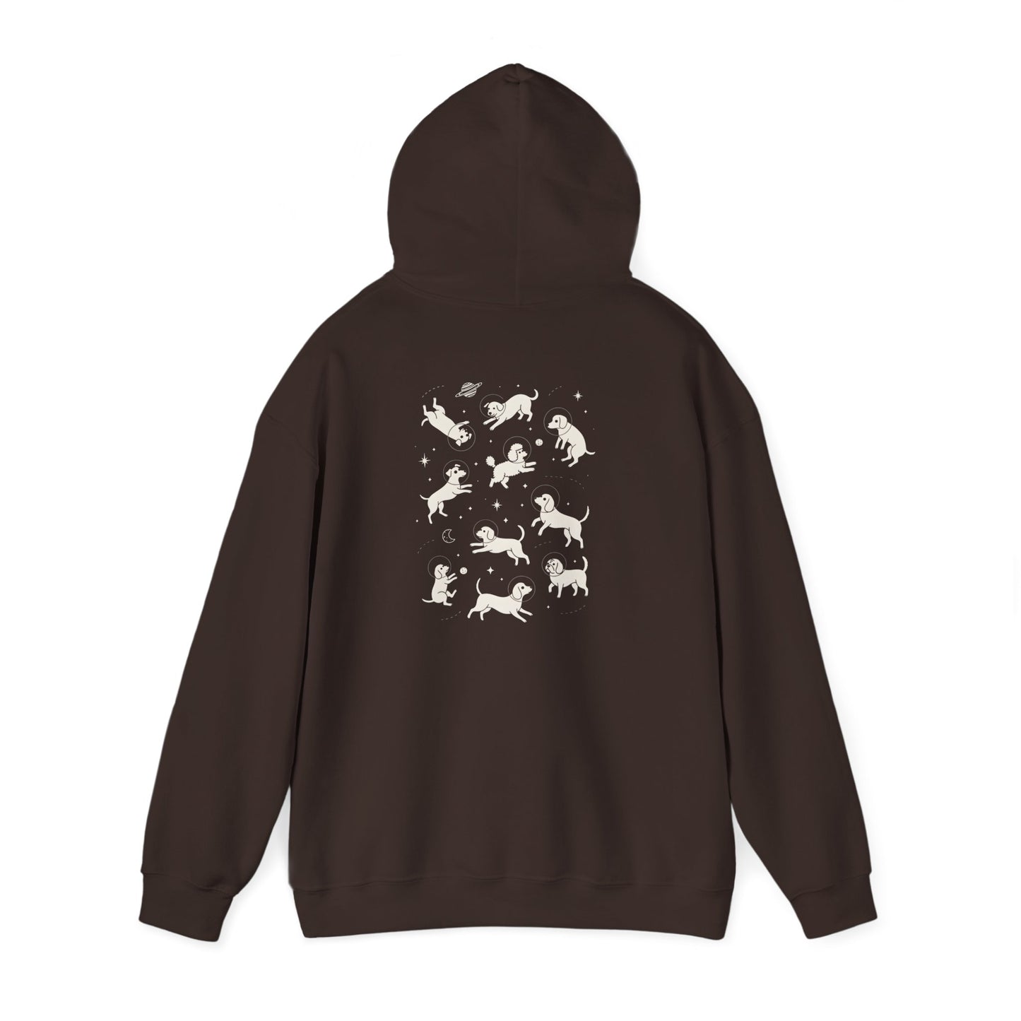 Dog in Space Hoodie – Space Puppy Graphic Hooded Sweatshirt, Unisex Heavy Blend™ - 14679