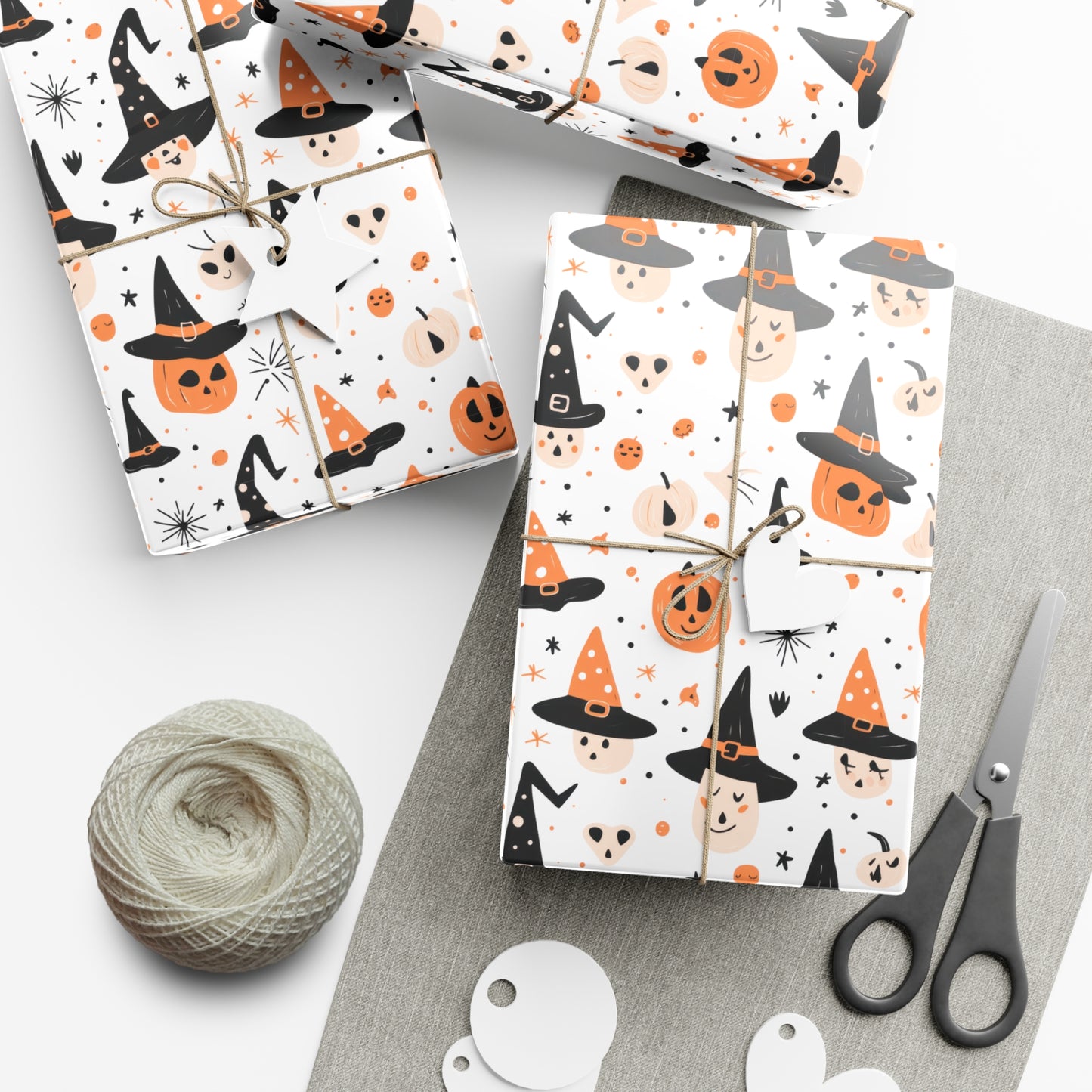 Pumpkin Wearing a Black Hat - Gift Wrap Papers - 13851