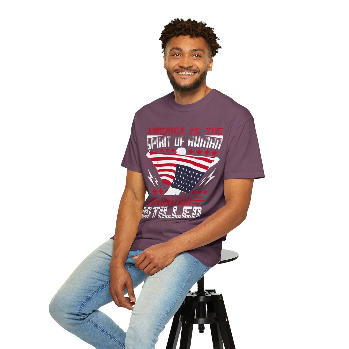 Patriotic Unisex T-Shirt - Spirit of Human Exploration, Independence Day Gift, July 4th Celebration Wear, American Pride Tee - 13792