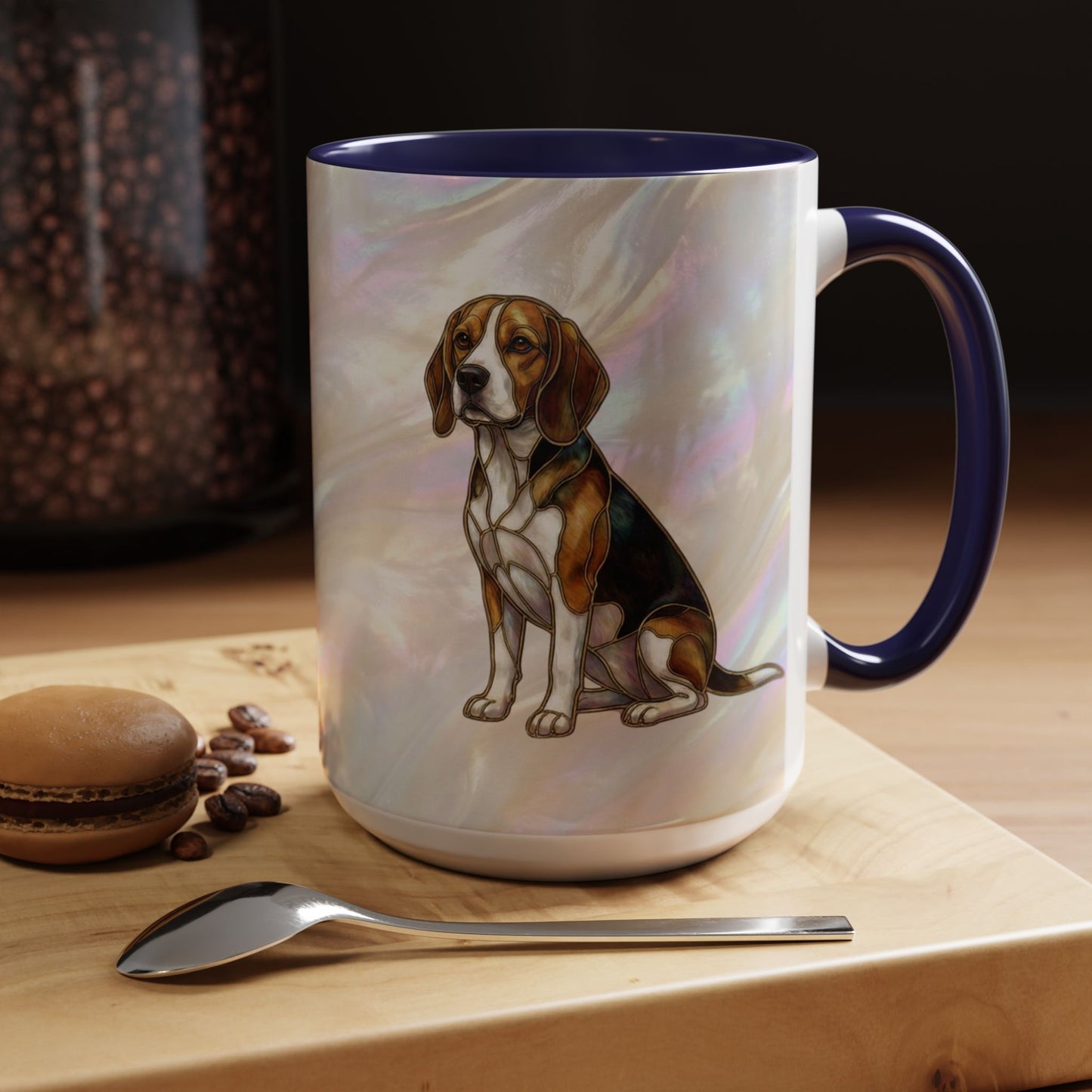 Beagle Accent Coffee Mug — Stained Glass Design (11/15oz) - 14615
