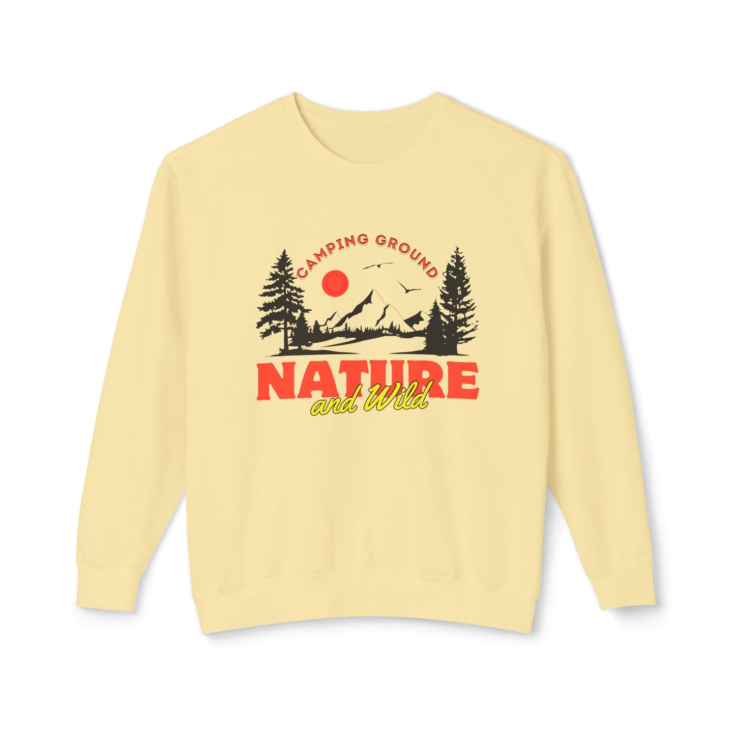 Camping Ground, Nature & Wild - Unisex Lightweight Crewneck Sweatshirt - 10743