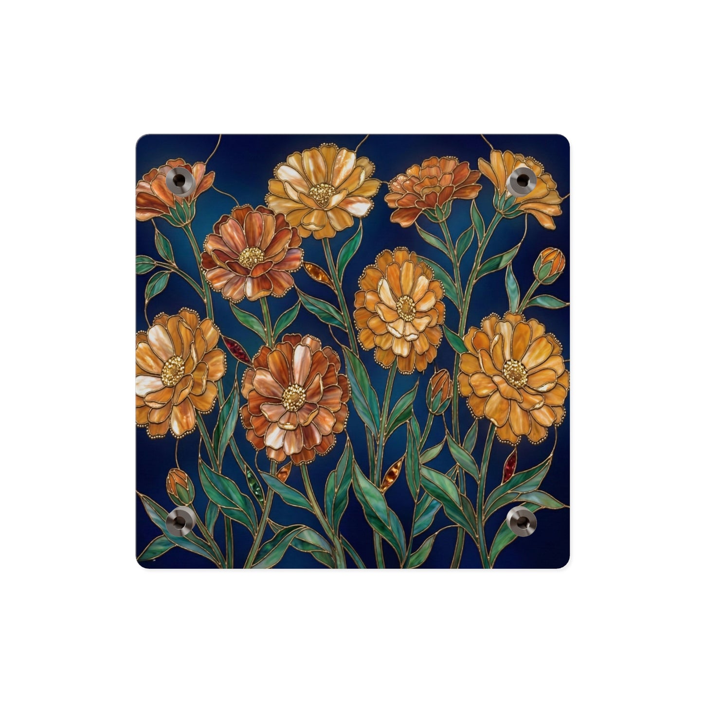 Marigold Bloom Acrylic Wall Art Panel — Botanical Floral Home Decor - 14608