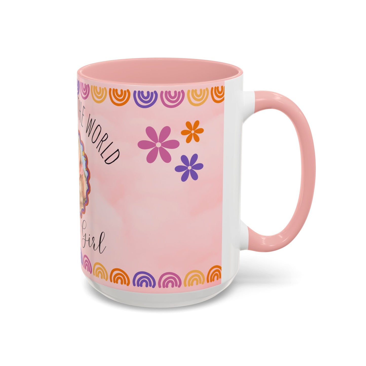 Welcome to the World, Baby Girl, Photo Customizable - Accent Coffee Mug (11, 15oz) - 11074