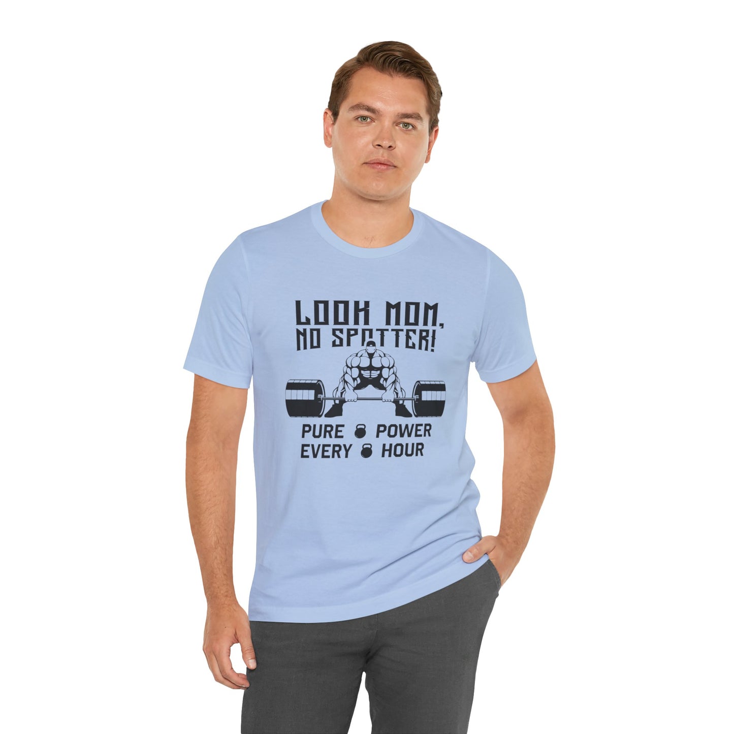 Gym: Look Mom, No Spotter - Unisex Jersey Short Sleeve Tee