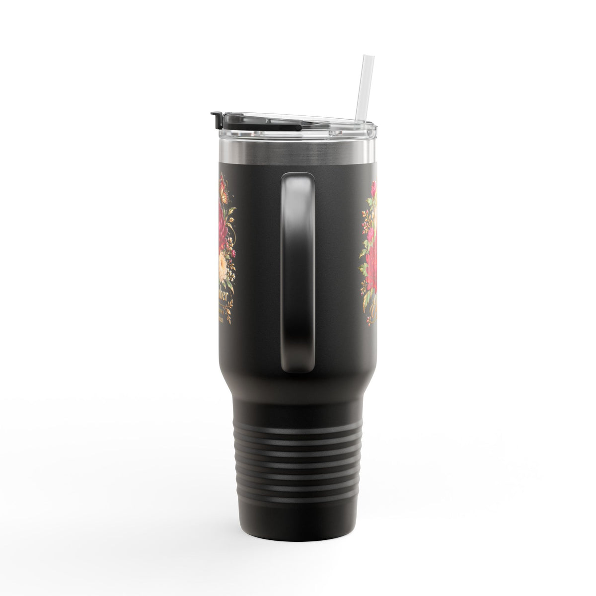 November Birth Flower 40oz Tumbler, Personalized Chrysanthemum Travel Mug - 14551