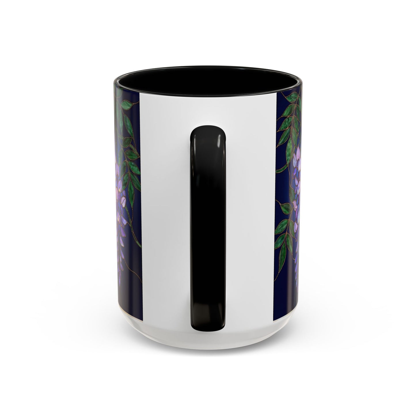 Wisteria Bloom Accent Coffee Mug — Stained Glass Design 11/15oz - 14589