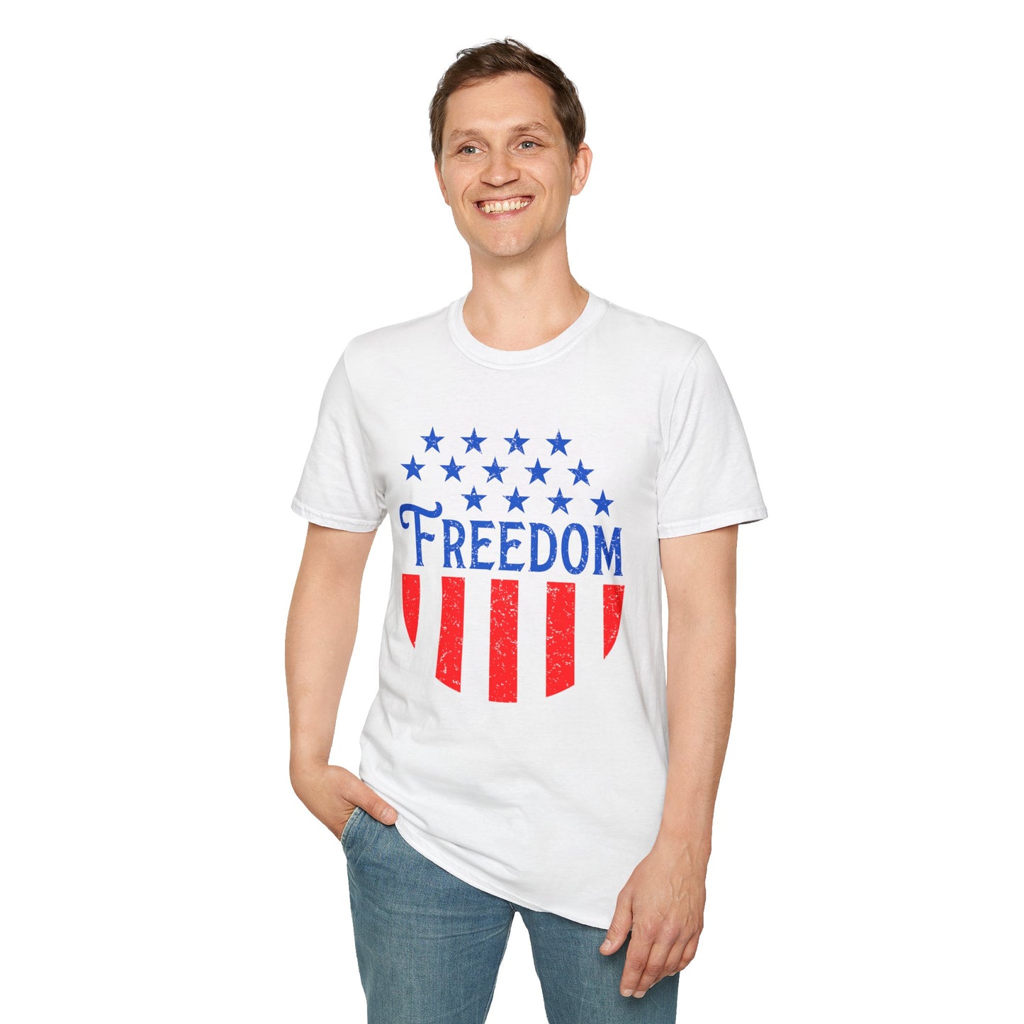 American Freedom Unisex T-Shirt - Patriot Tee, July 4th Celebration, Memorial Day Outfit, Independence Day Gift, Vintage Style Shirt - 13734