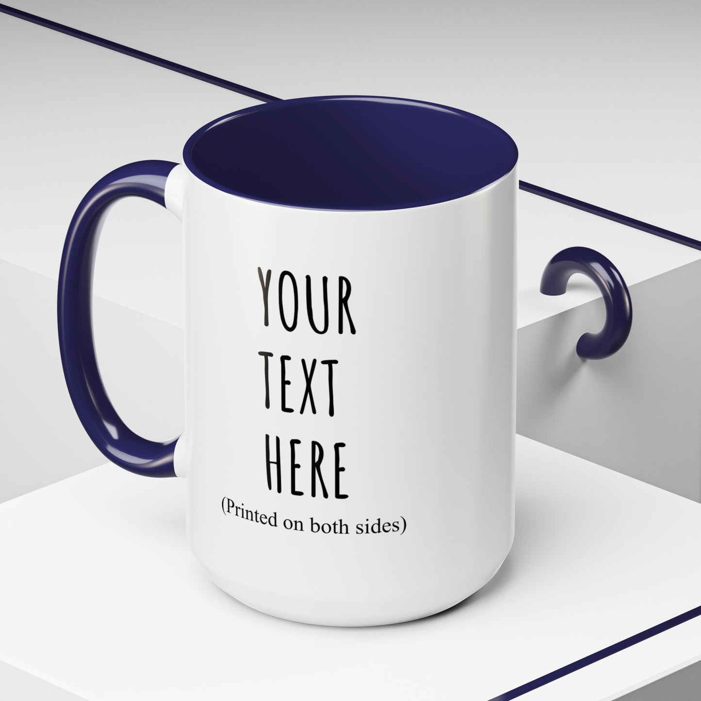 Personalized Accent Coffee Mug – Custom Text Printed Both Sides (11oz & 15oz) - 14676