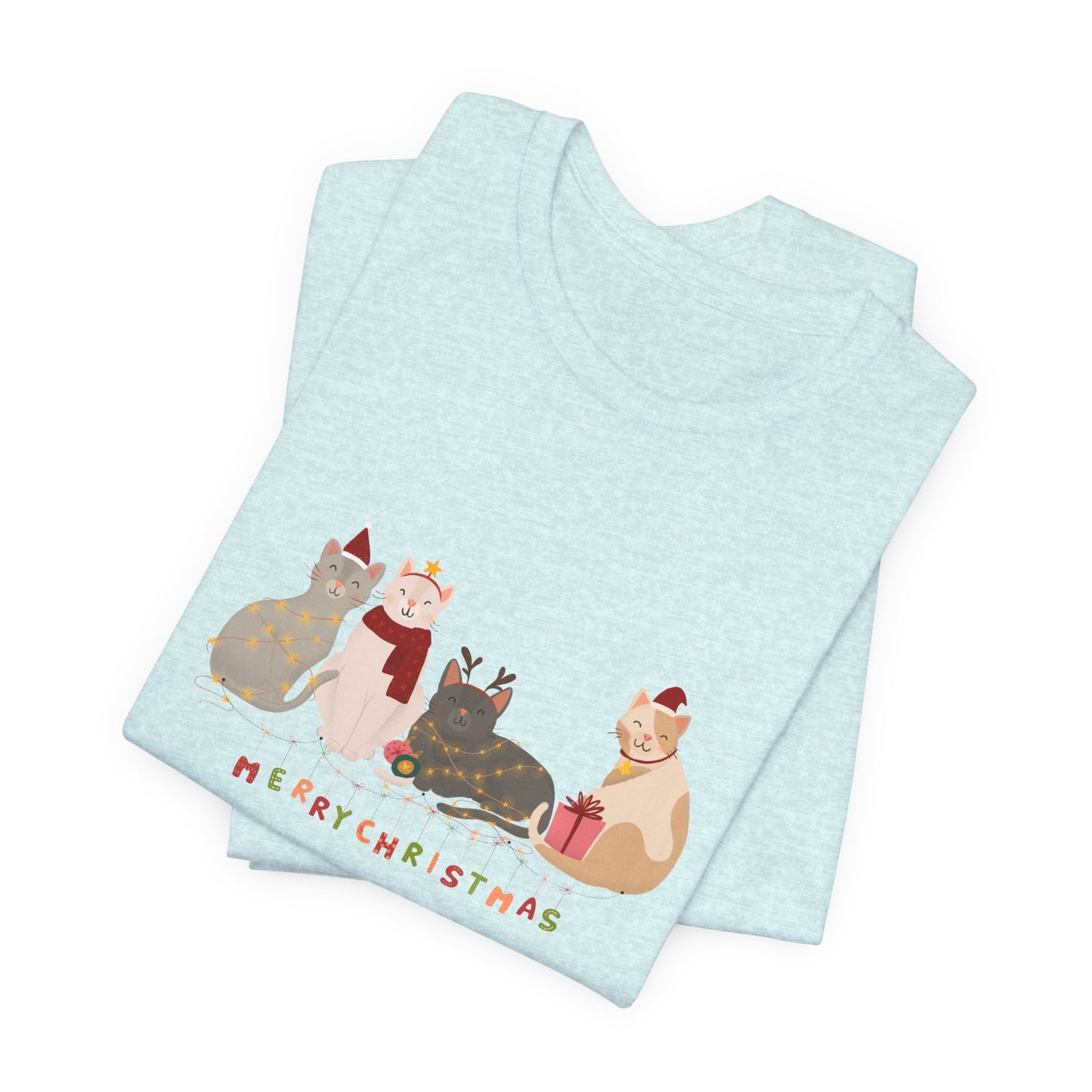 Cats, Merry Christmas - Unisex Jersey Short Sleeve Tee - 10283