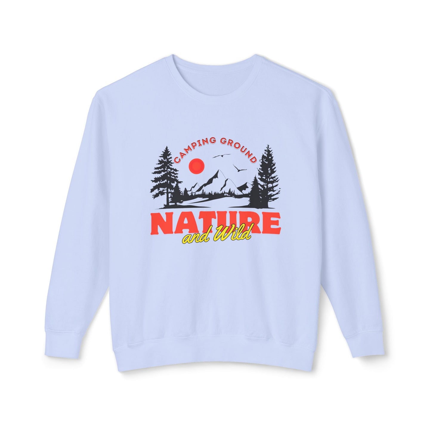 Camping Ground, Nature & Wild - Unisex Lightweight Crewneck Sweatshirt - 10743