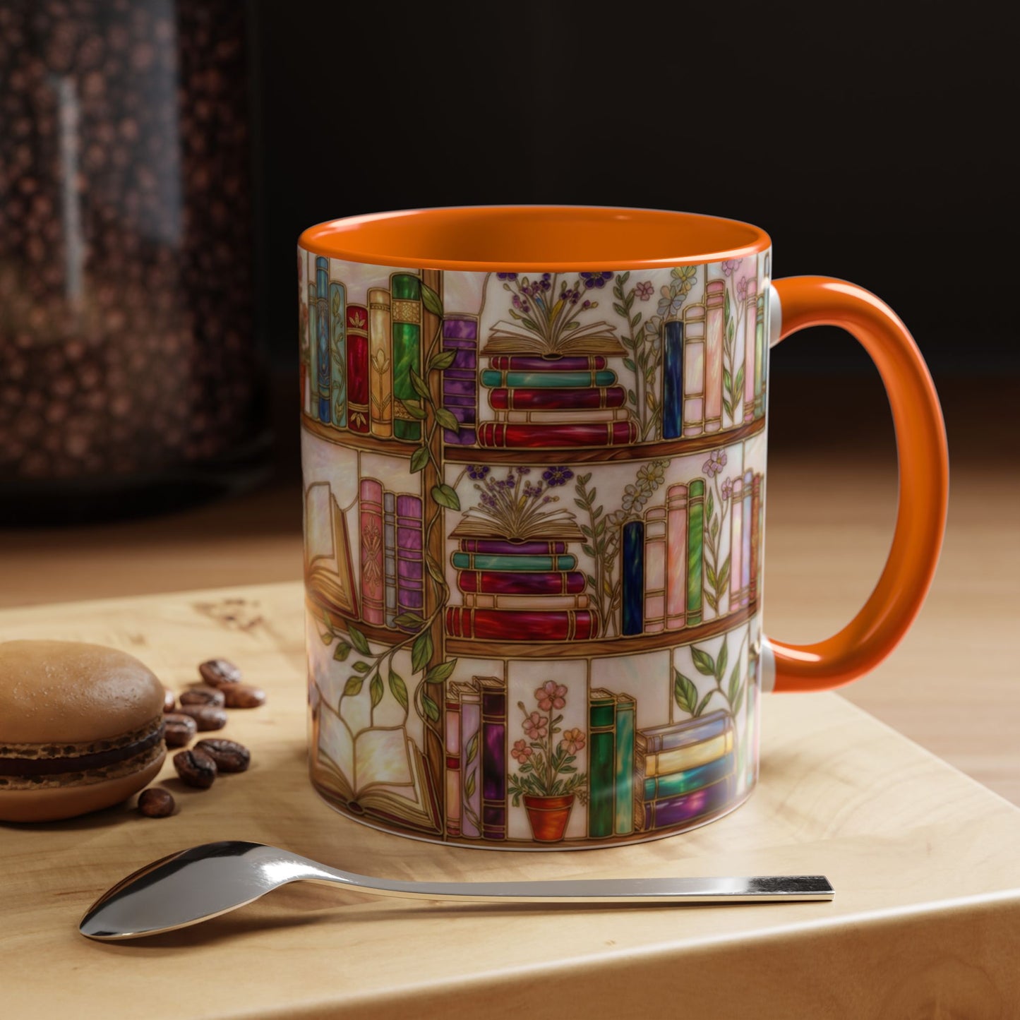 Bookish Accent Coffee Mug — Stained Glass Design (11/15 oz) - 14528