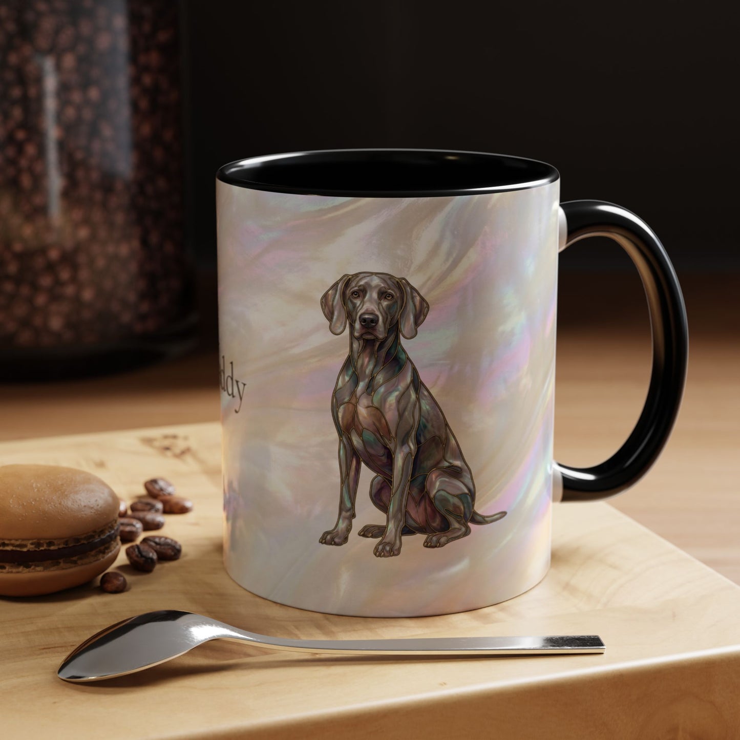 Weimaraner Accent Coffee Mug – Stained Glass Design 11/15oz - 14649