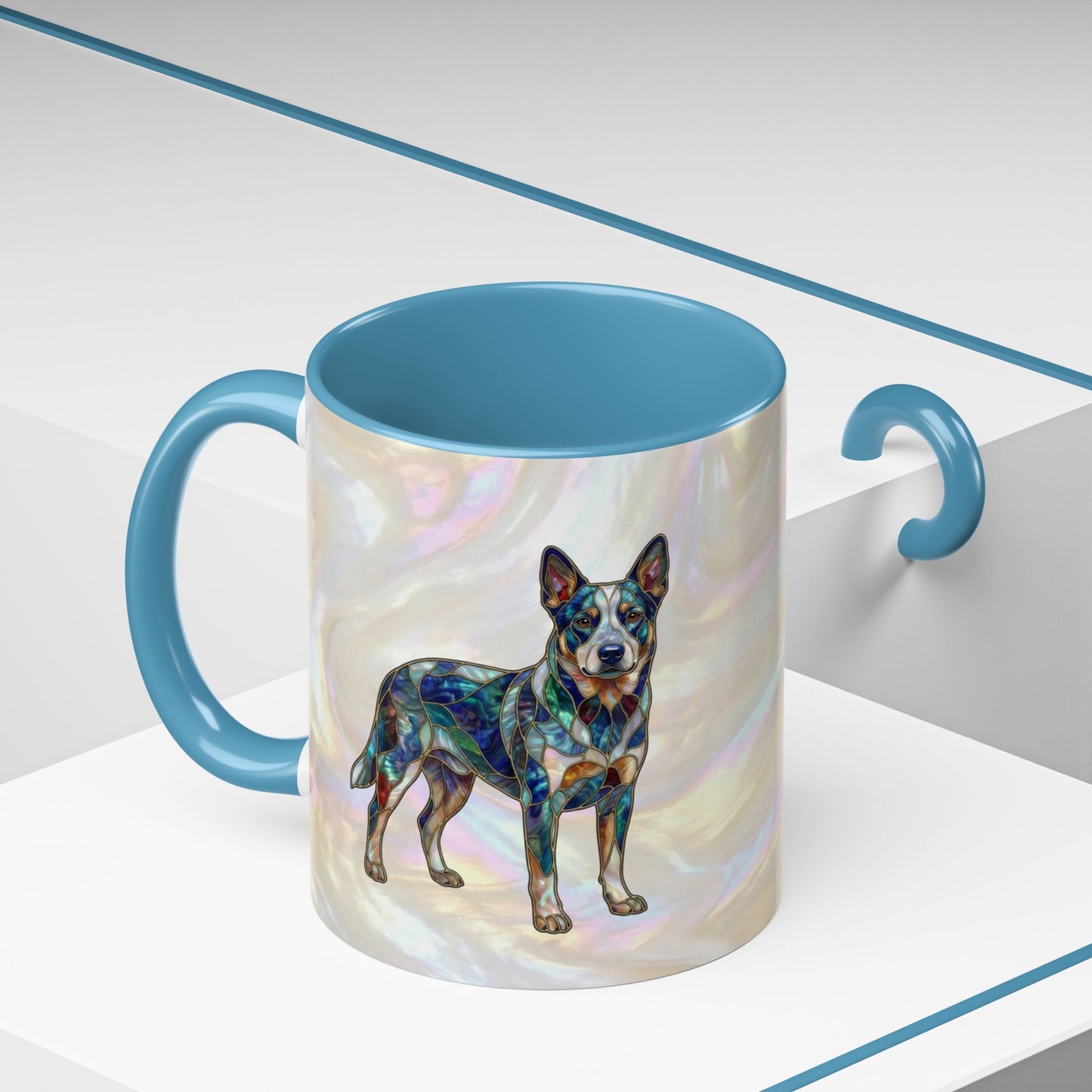 Australian Cattle Dog Accent Mug — Stained Glass Design (11/15oz) - 14613
