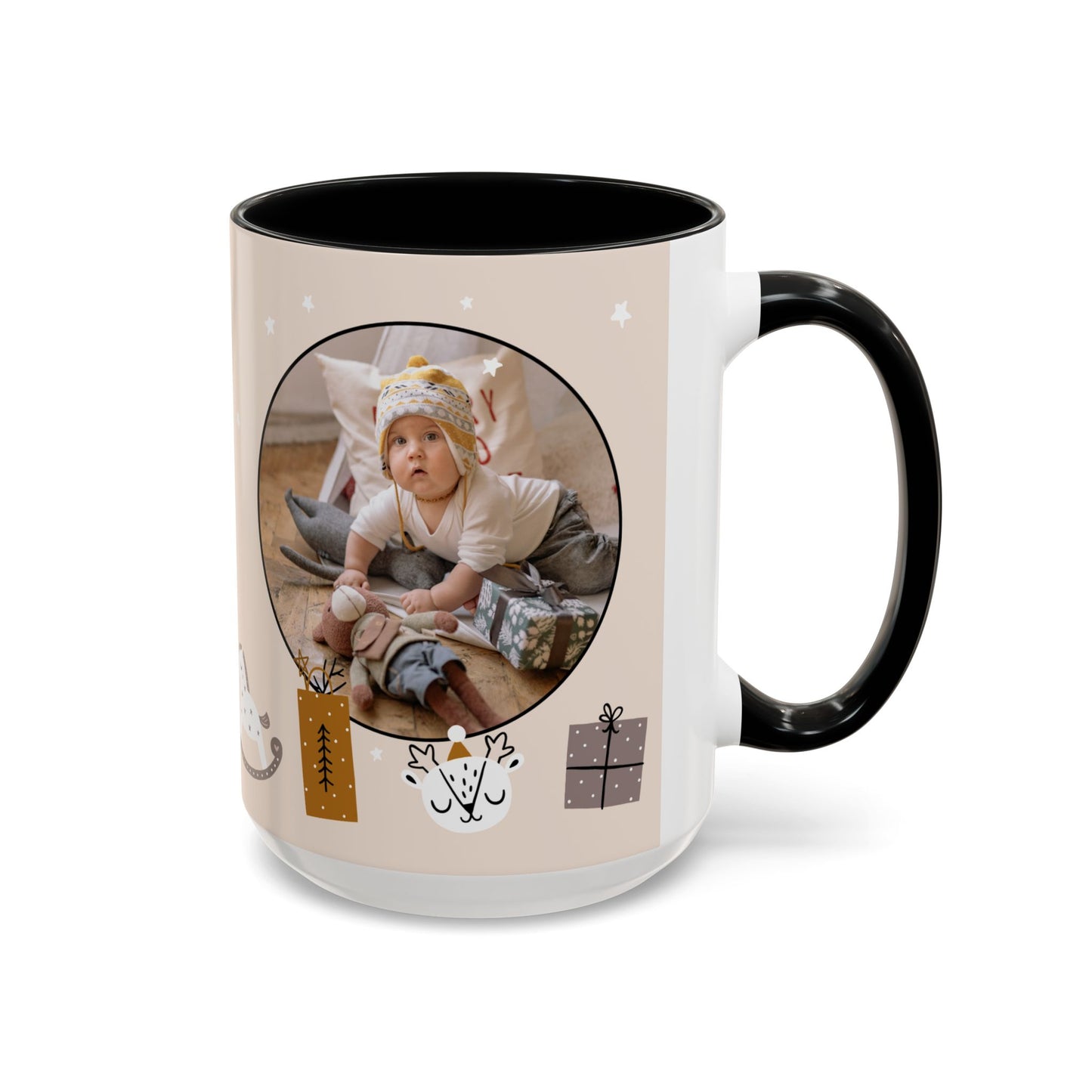 My First Christmas, Customizable - Accent Coffee Mug (11, 15oz) - 10860