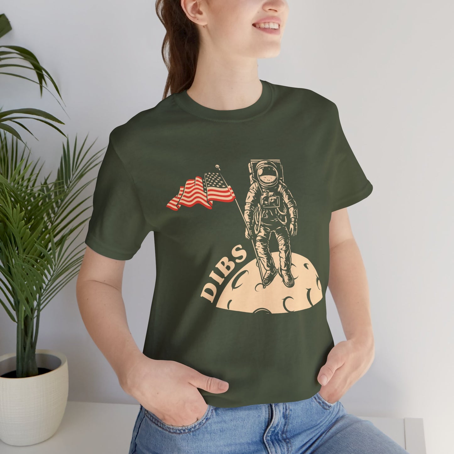 US, July 4th,  Astronaut Adventure Tee - DIBS on the Moon, Space Lover Shirt,  Unisex Astronaut Tee - 13737
