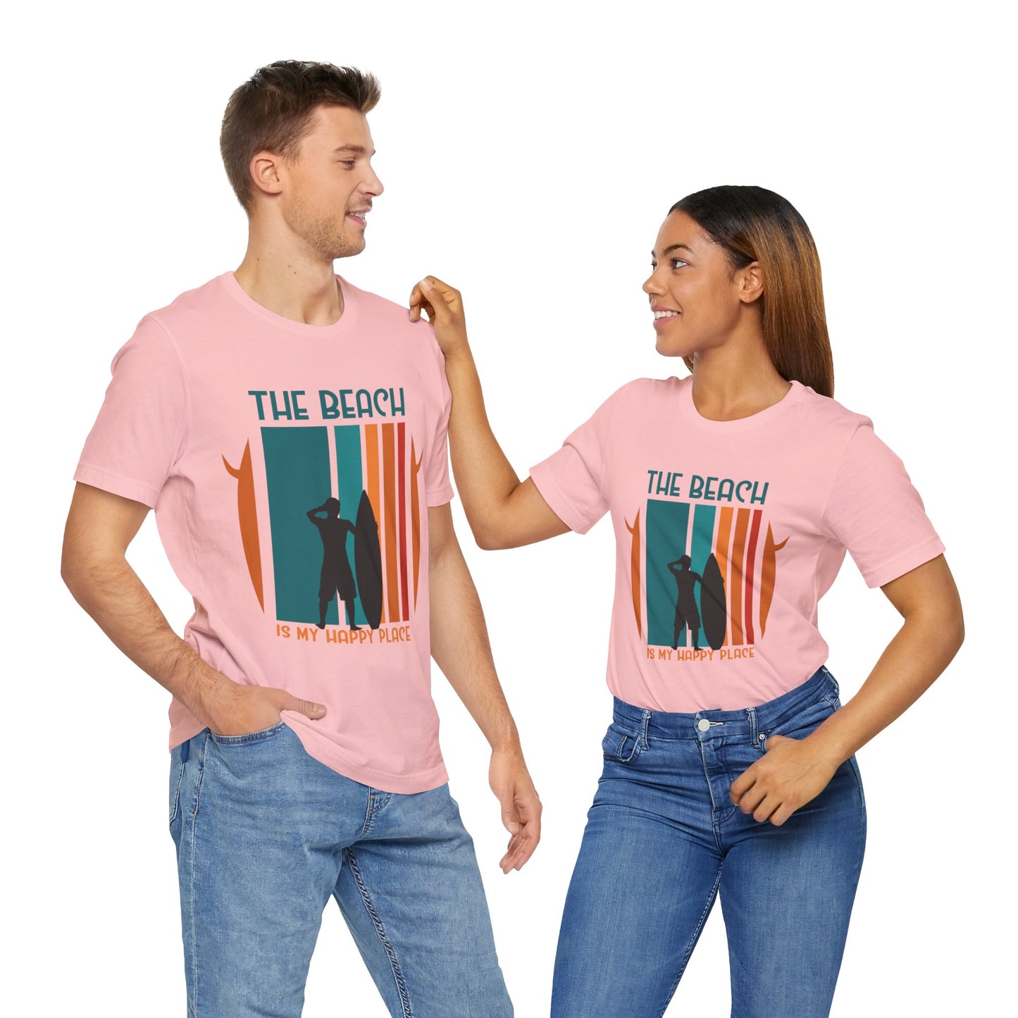 The Beach Is My Happy Place - Unisex Jersey Short Sleeve Tee