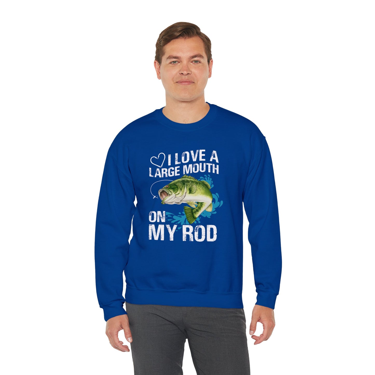 I Love A Large Mouth On My Rod - Unisex Heavy Blend™ Crewneck Sweatshirt