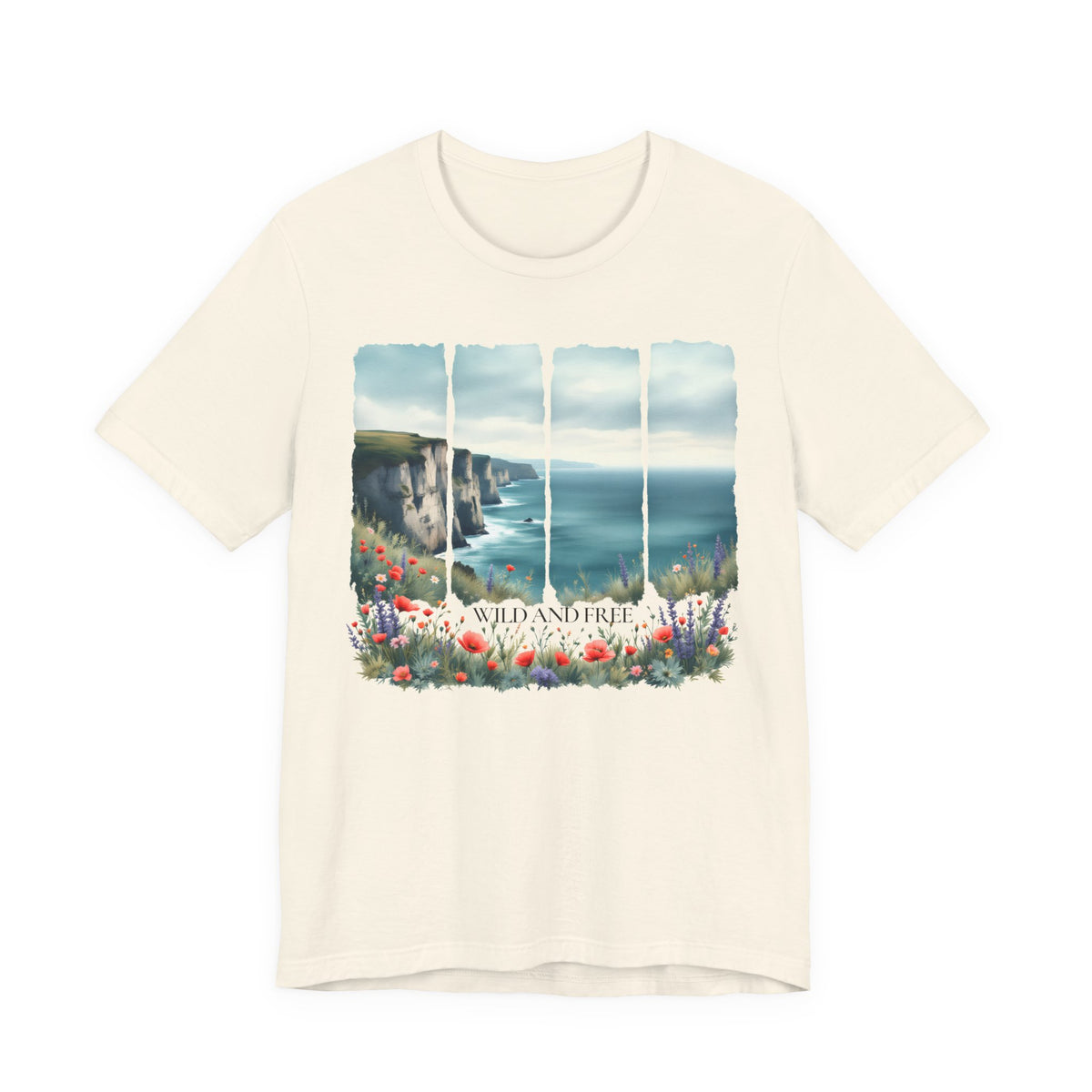 St. Andrews Coastal T-Shirt,  Scenic Cliffs, Wildflowers & Sea View - 14974