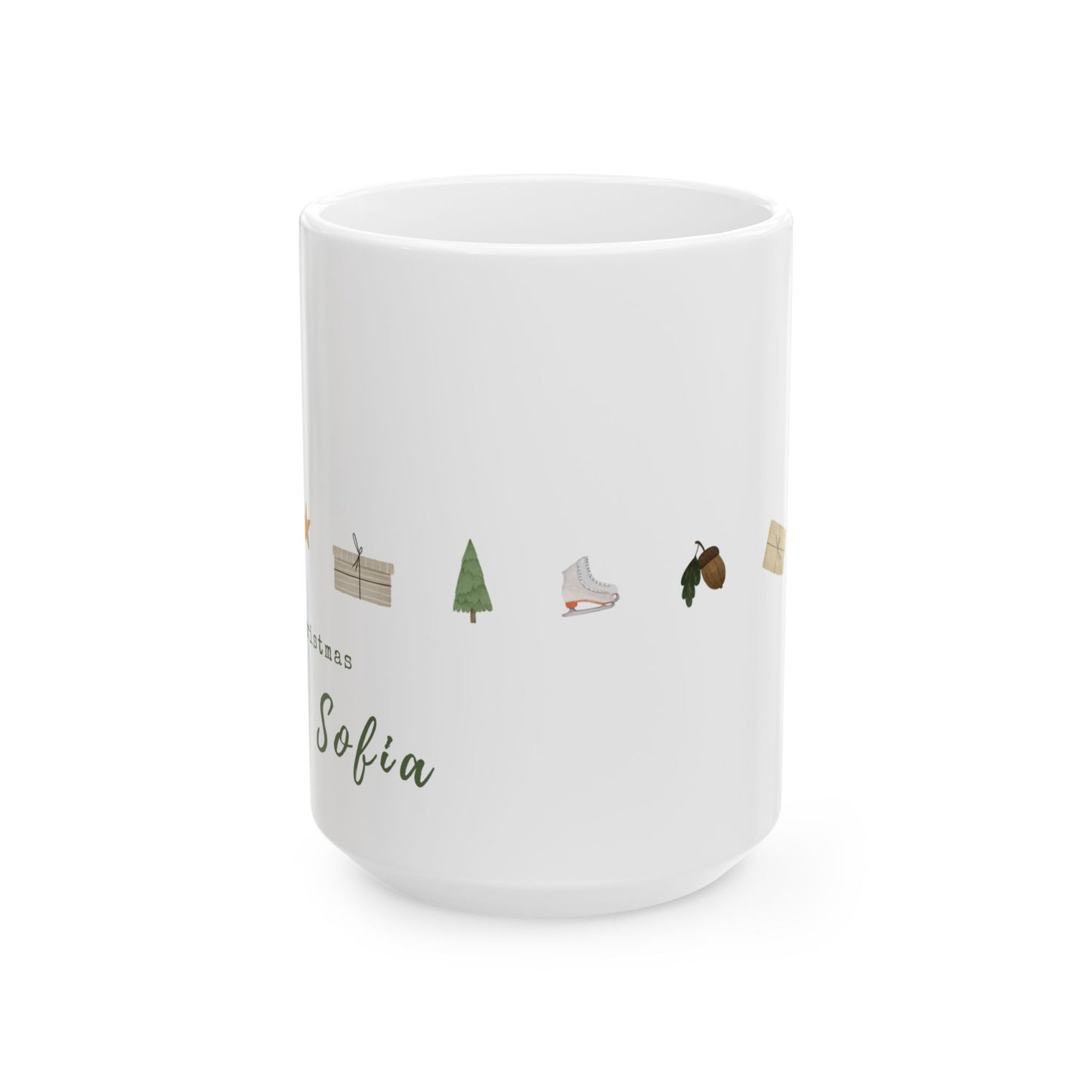 Merry Christmas, Sofia, Name Customizable - Ceramic Mug, (11oz, 15oz) - 11091