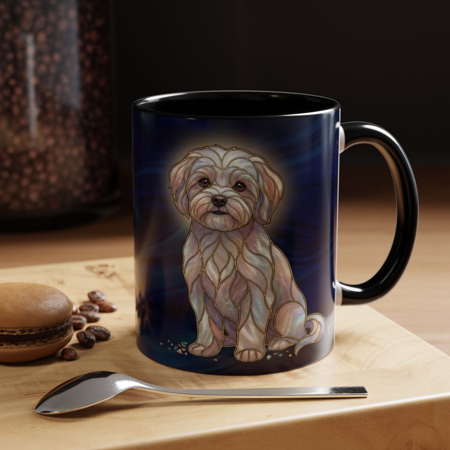 Maltese Art Coffee Mug — Stain Glass Design (11/15oz) - 14546