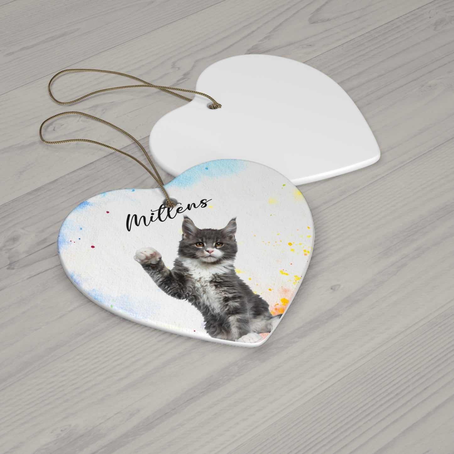 Your Cat, Customizable - Ceramic Ornament, 4 Shapes - 10038