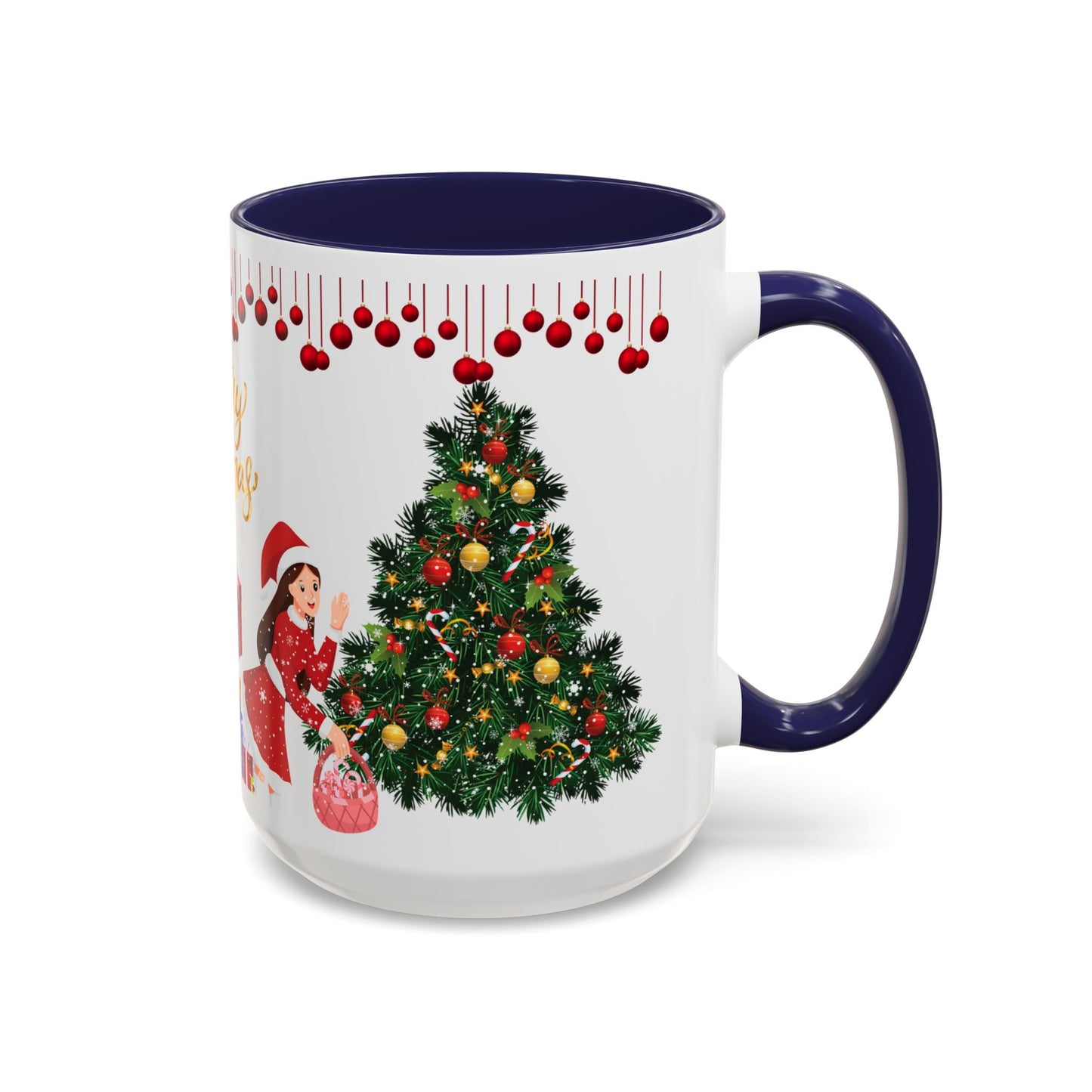 Merry Christmas - Accent Coffee Mug (11, 15oz)