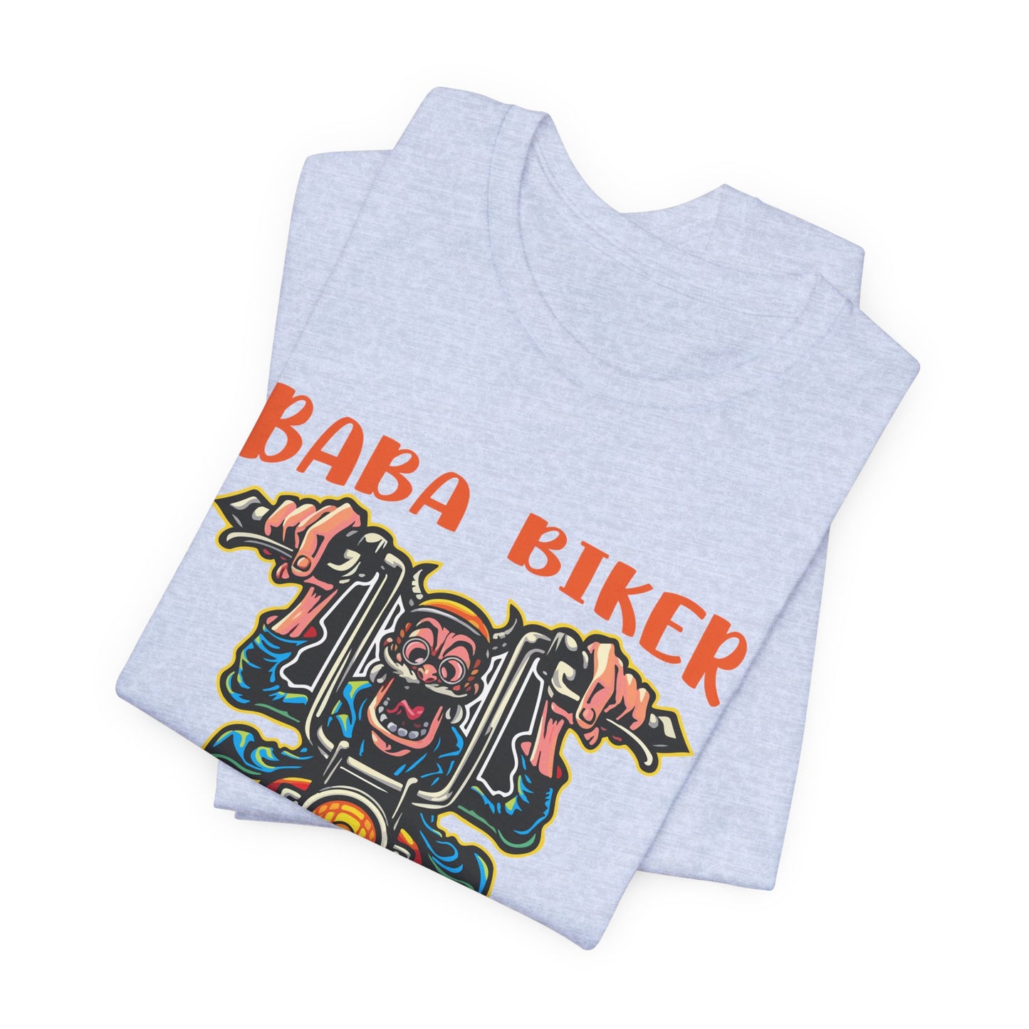 Baba Biker, Riding, Meditating and Samadhi - Unisex Jersey Short Sleeve Tee - 13590